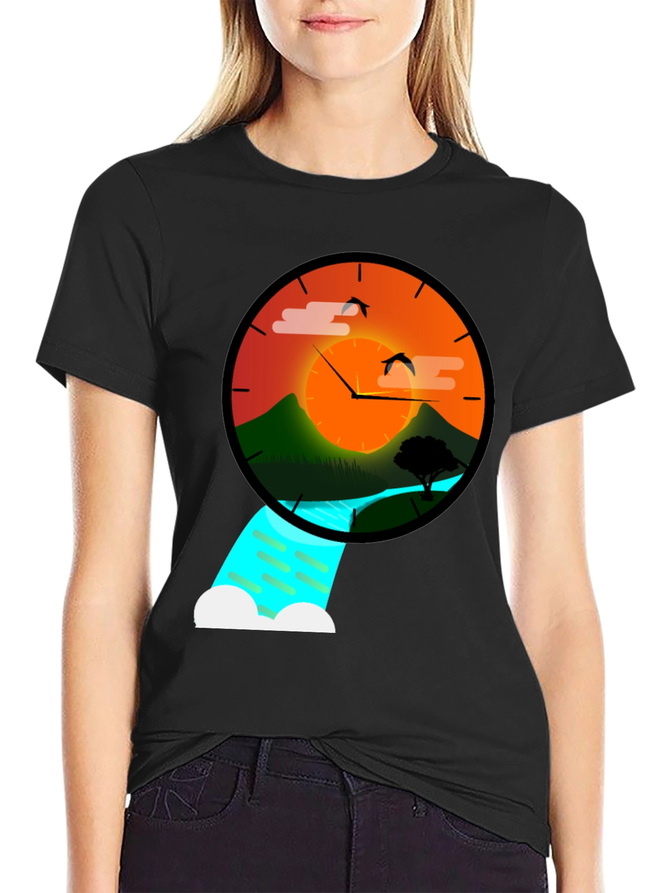 Sunset Time Nature Graphic Tee