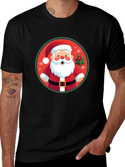 Festive Santa Graphic Tee - Holiday Cheer