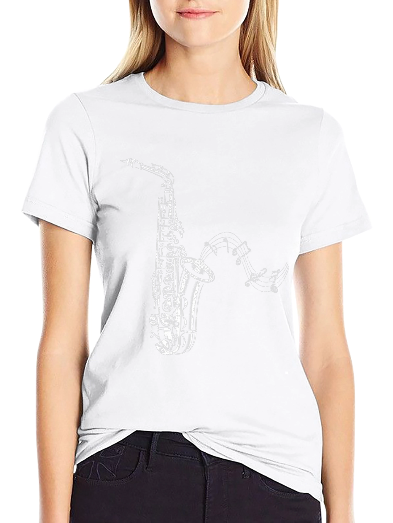 Saxophone Music Mens Black Graphic Tee