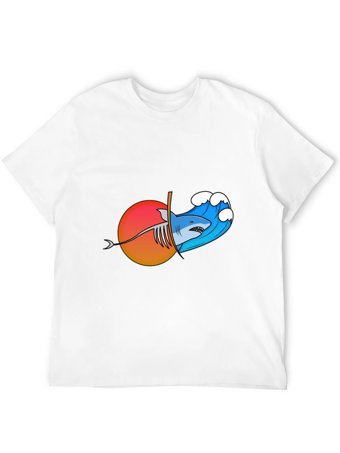 Shark Wave Sunset Graphic Tee