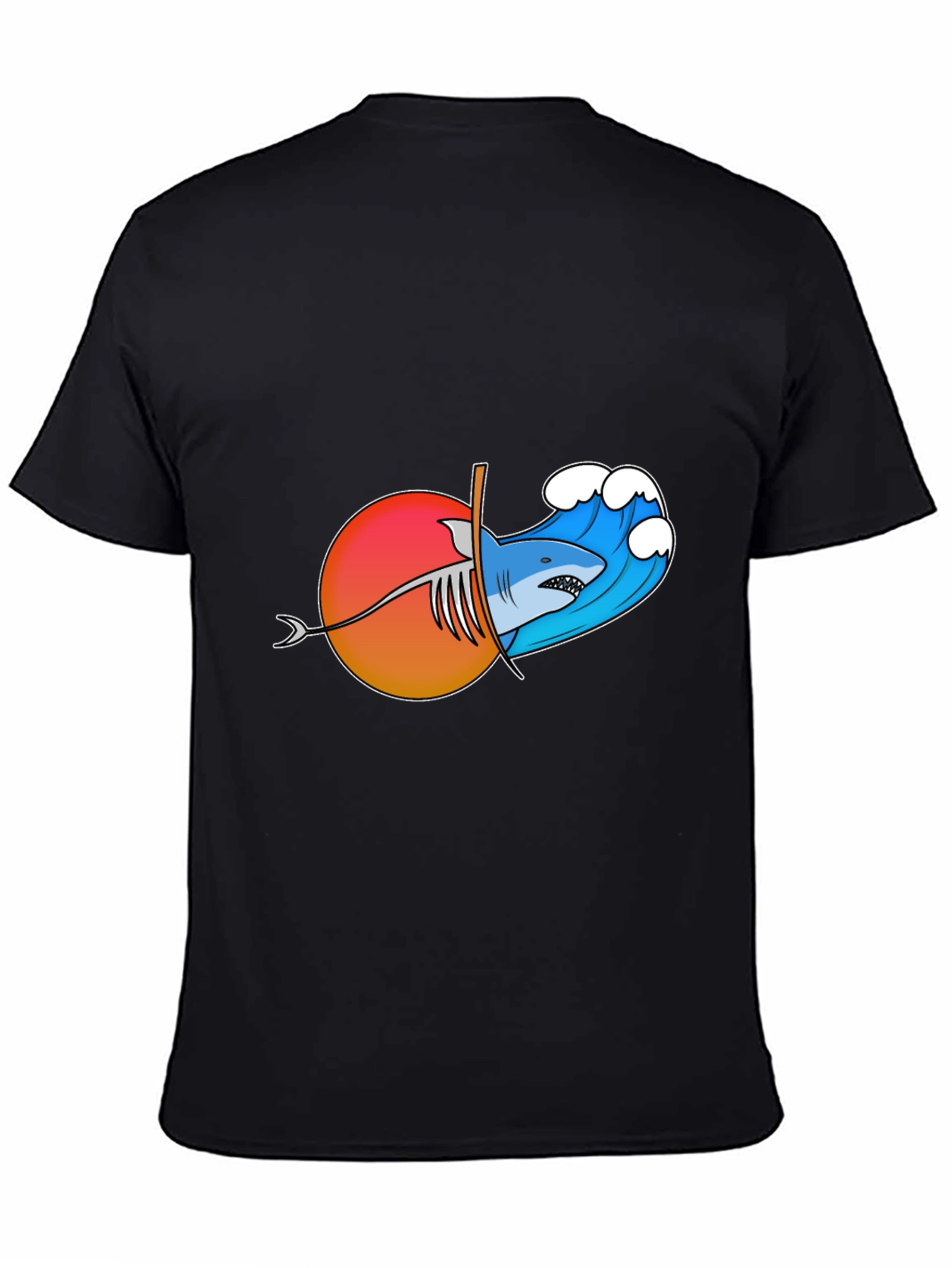 Shark Wave Sunset Graphic Tee