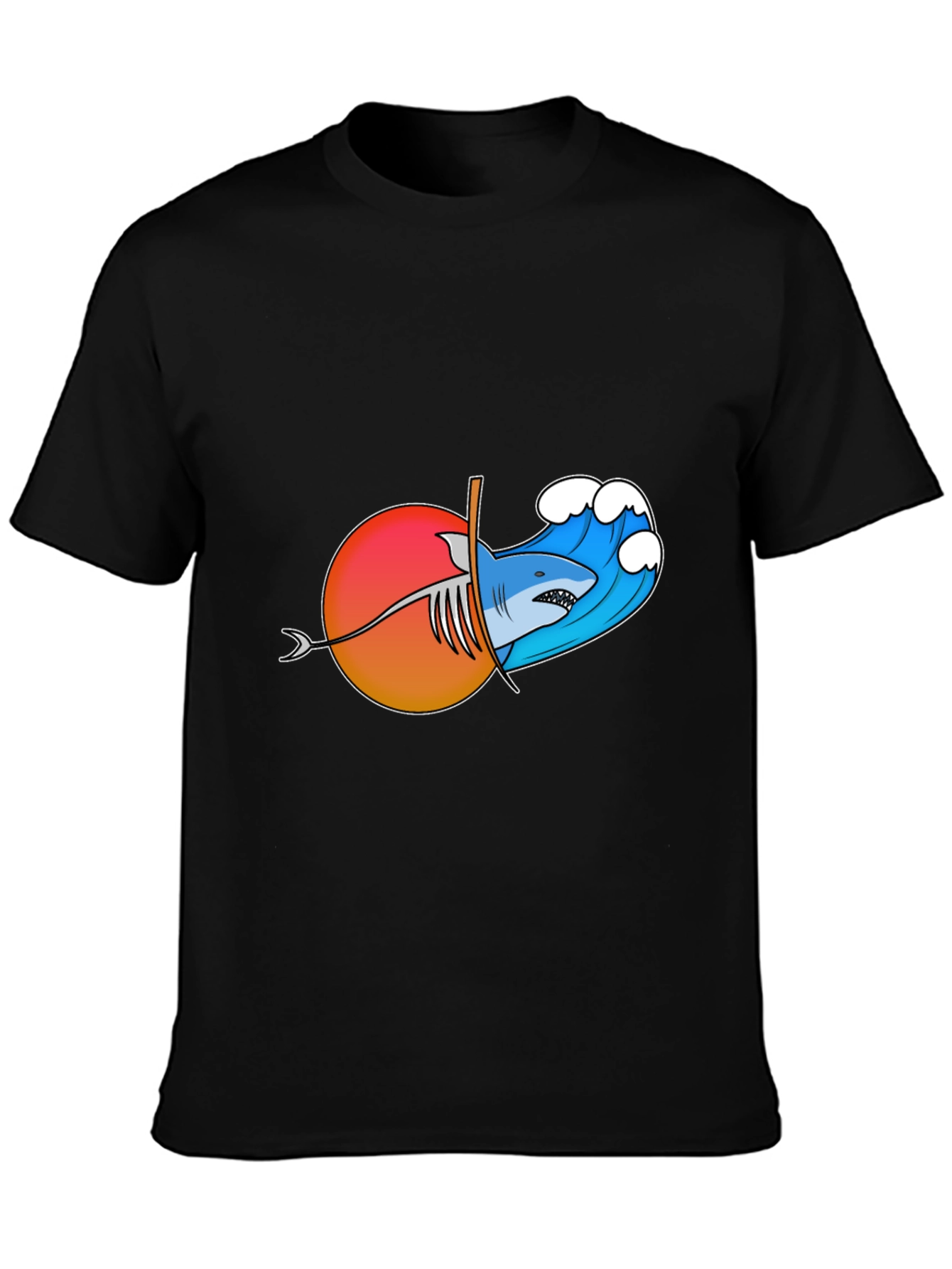 Shark Wave Sunset Graphic Tee