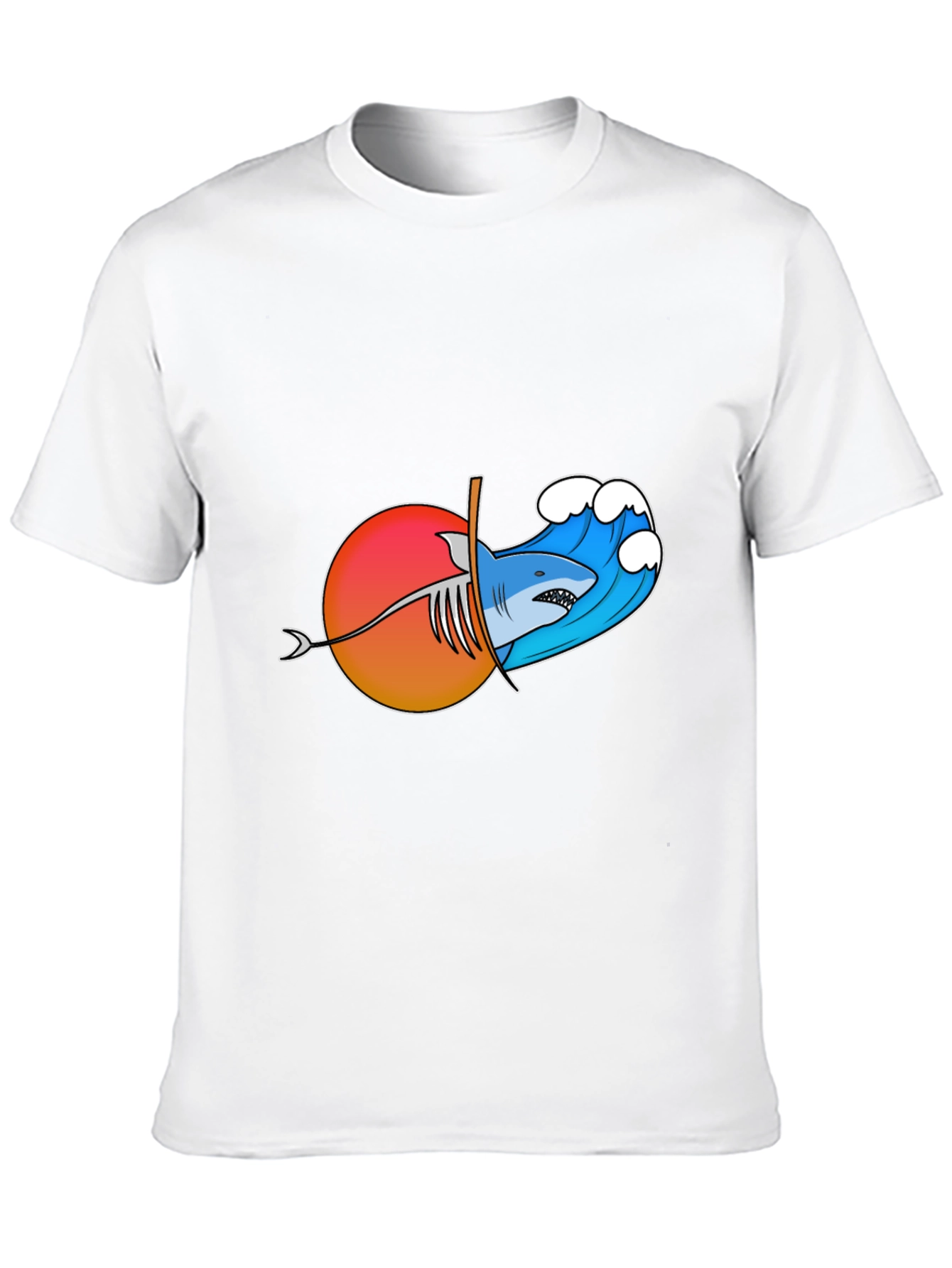 Shark Wave Sunset Graphic Tee