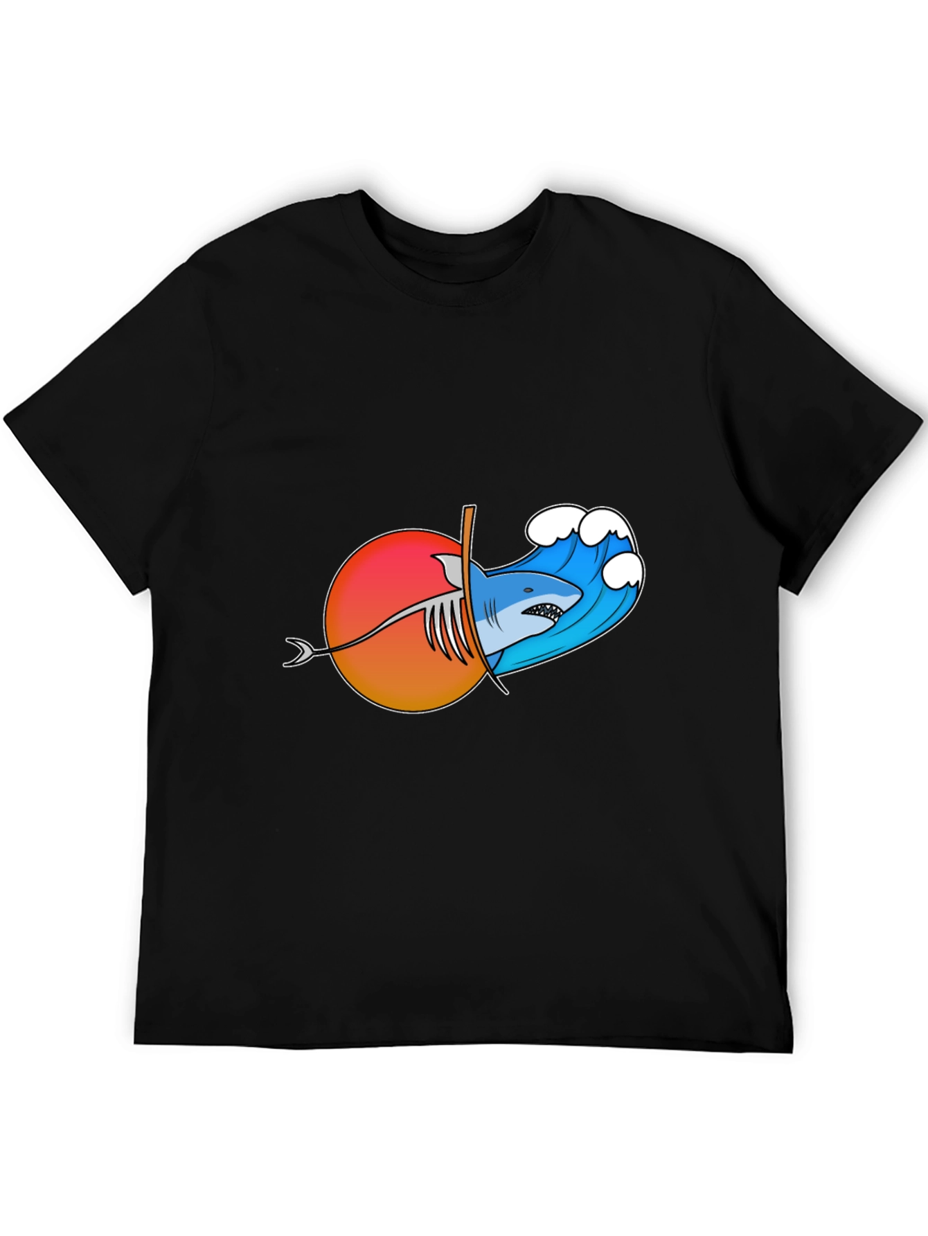 Shark Wave Sunset Graphic Tee