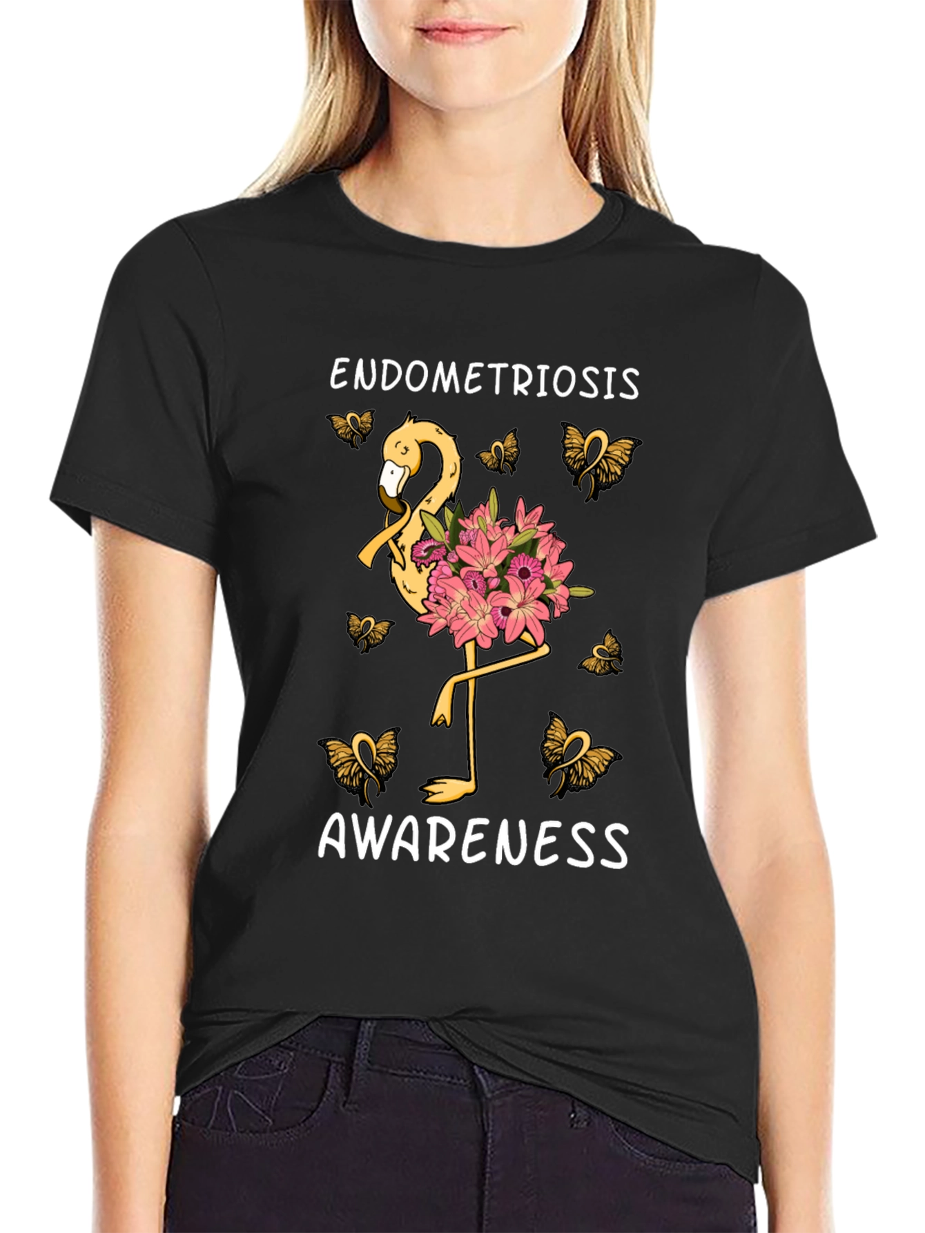 Endometriosis Awareness Flamingo T-Shirt