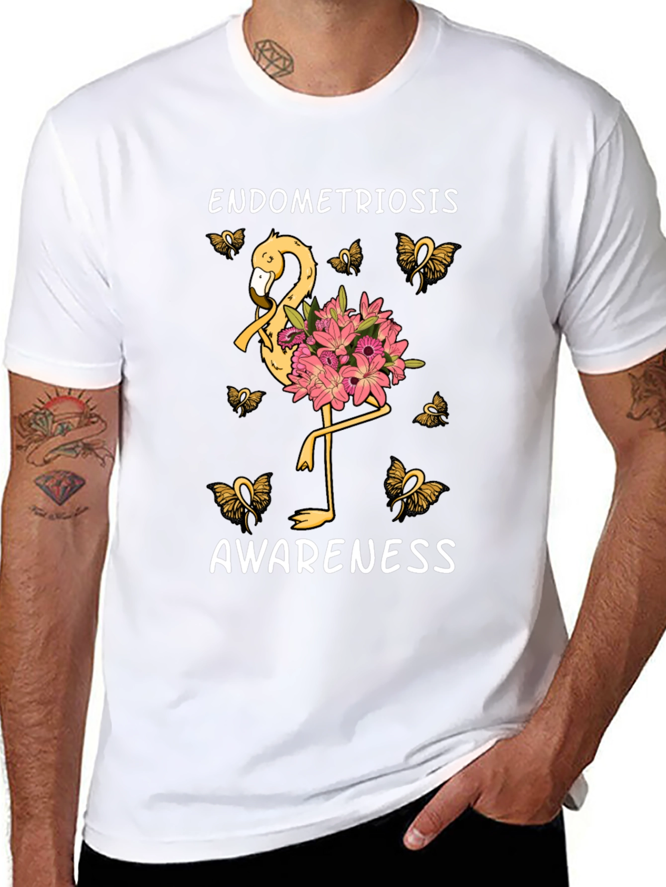 Endometriosis Awareness Flamingo T-Shirt
