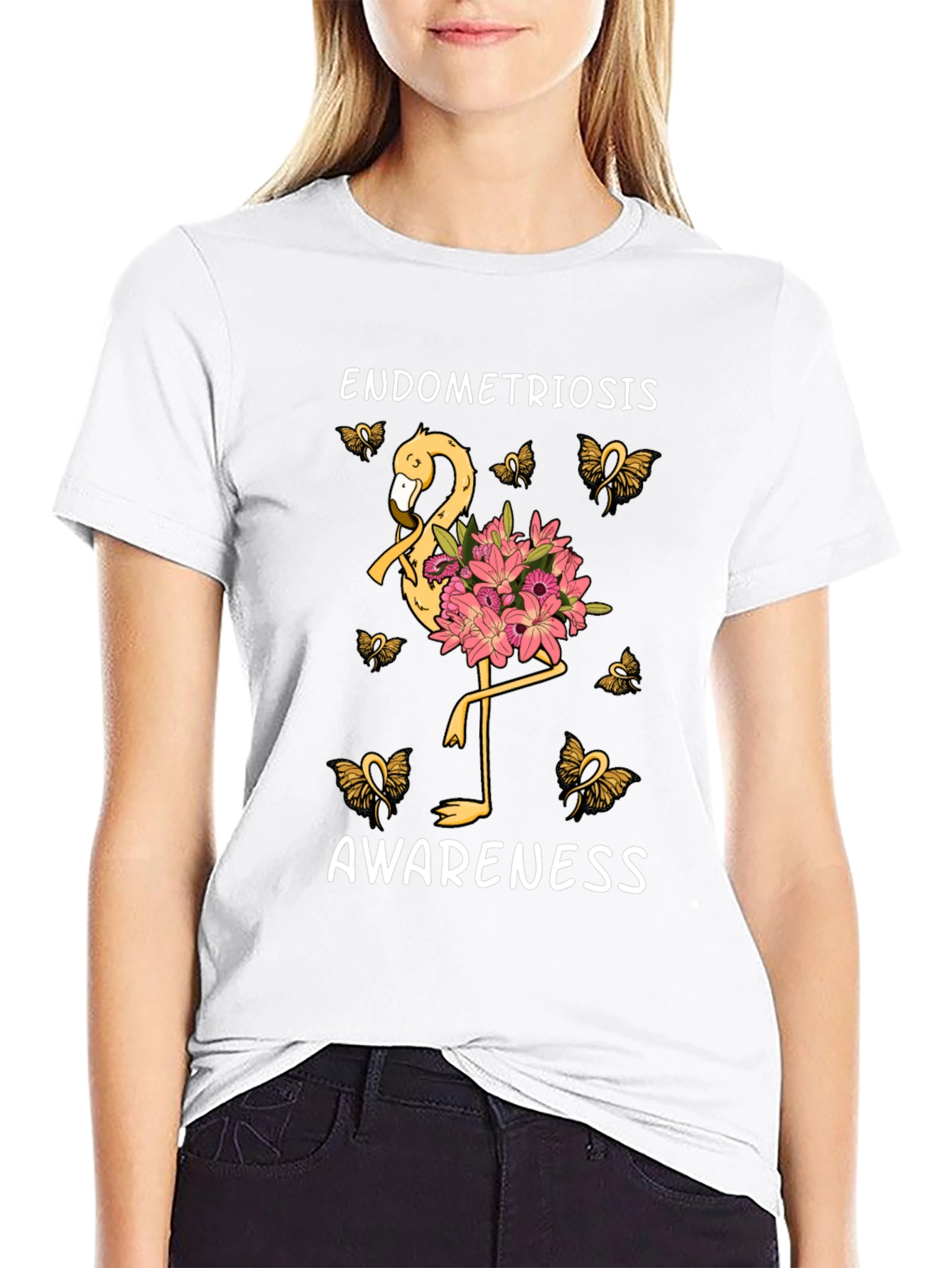 Endometriosis Awareness Flamingo T-Shirt