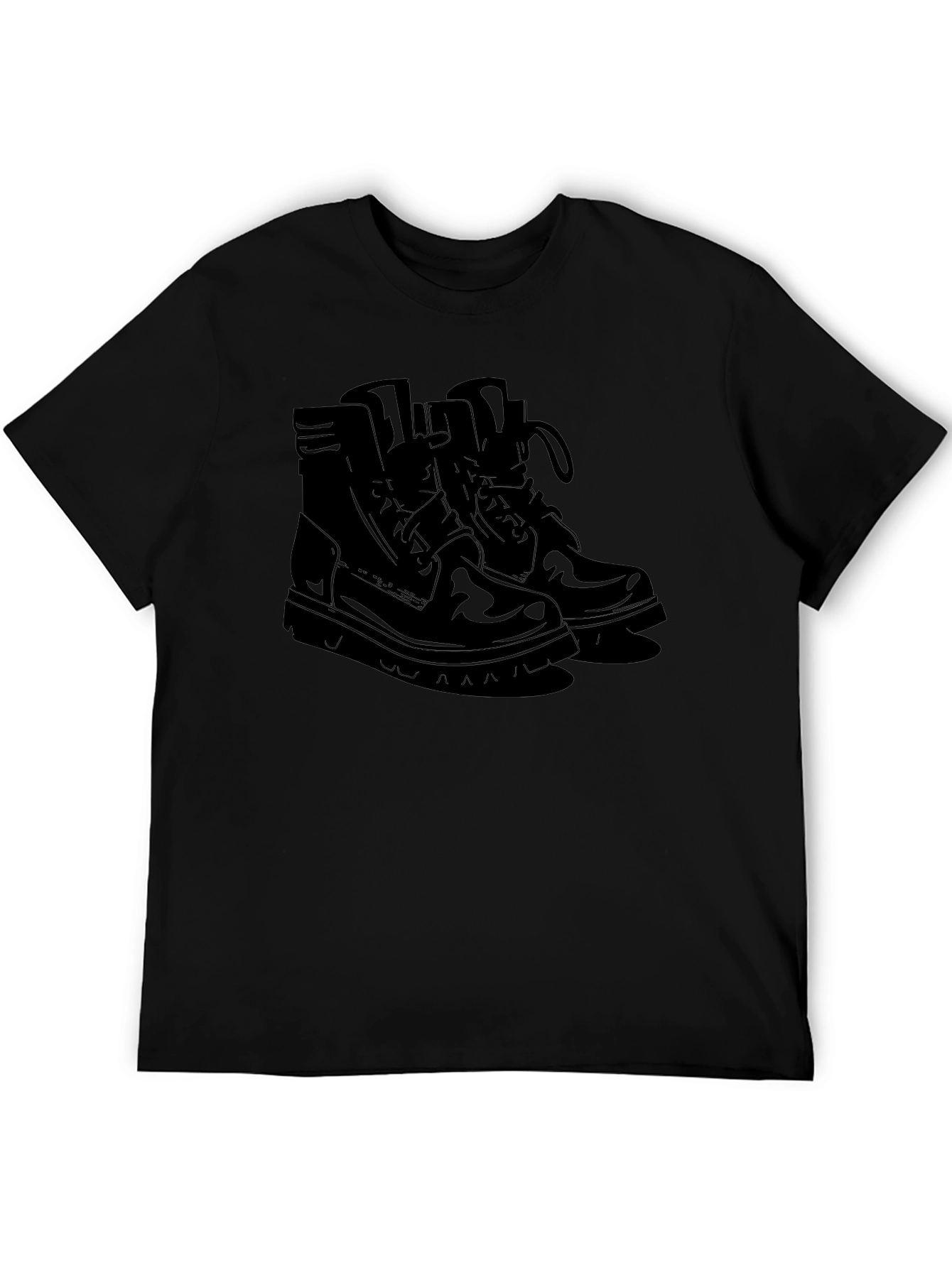 Mens Black Graphic Tee - Boots Design