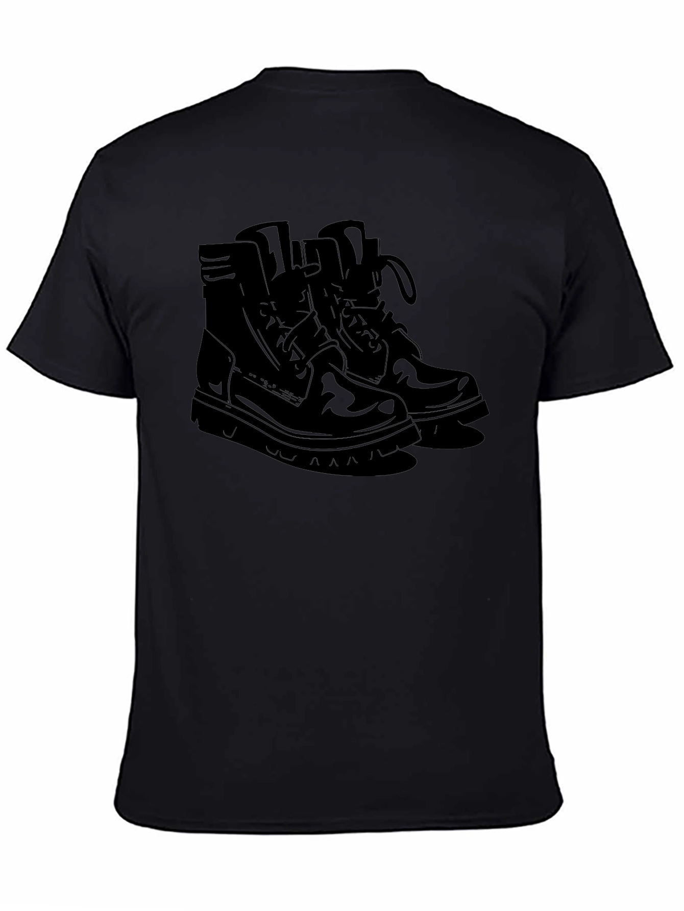 Mens Black Graphic Tee - Boots Design