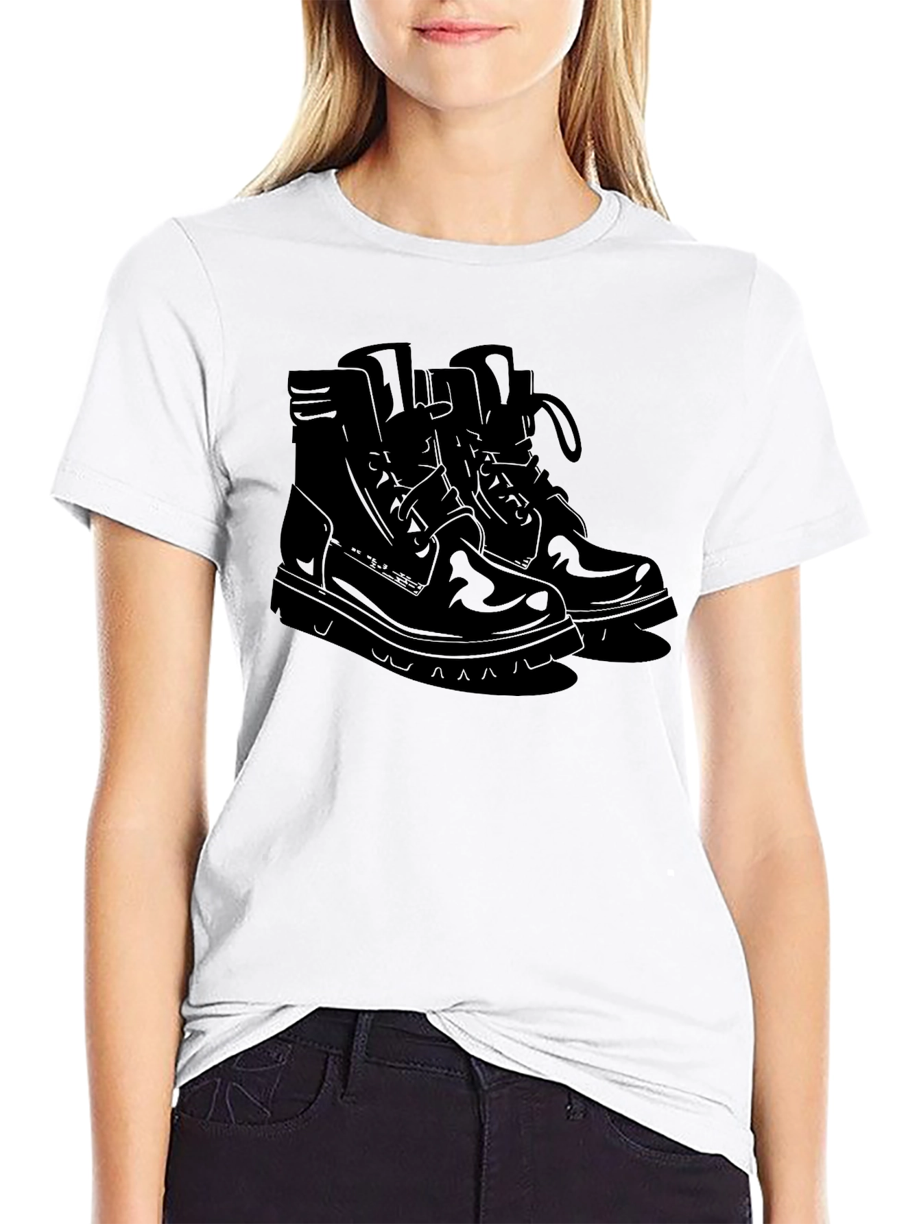 Mens Black Graphic Tee - Boots Design