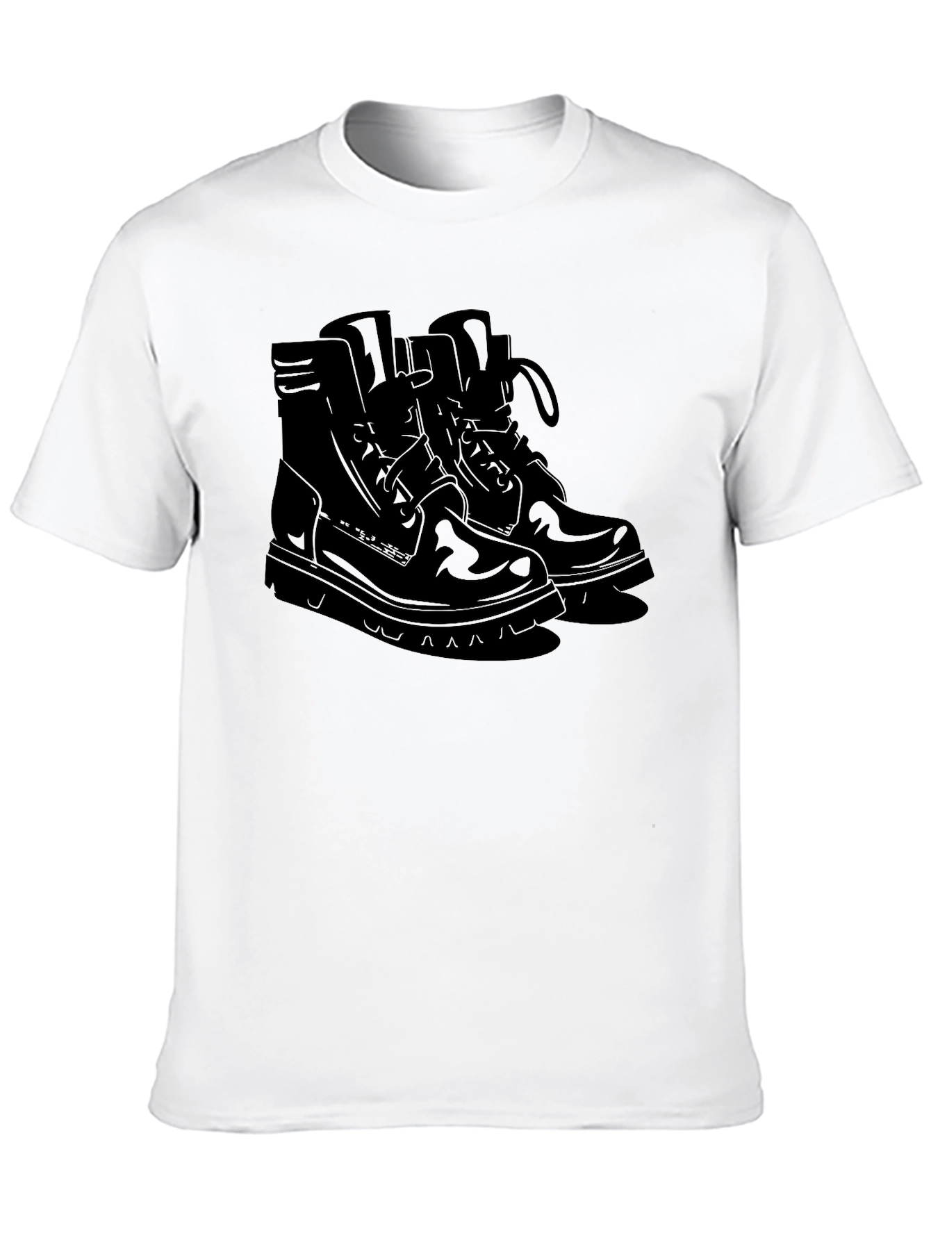 Mens Black Graphic Tee - Boots Design