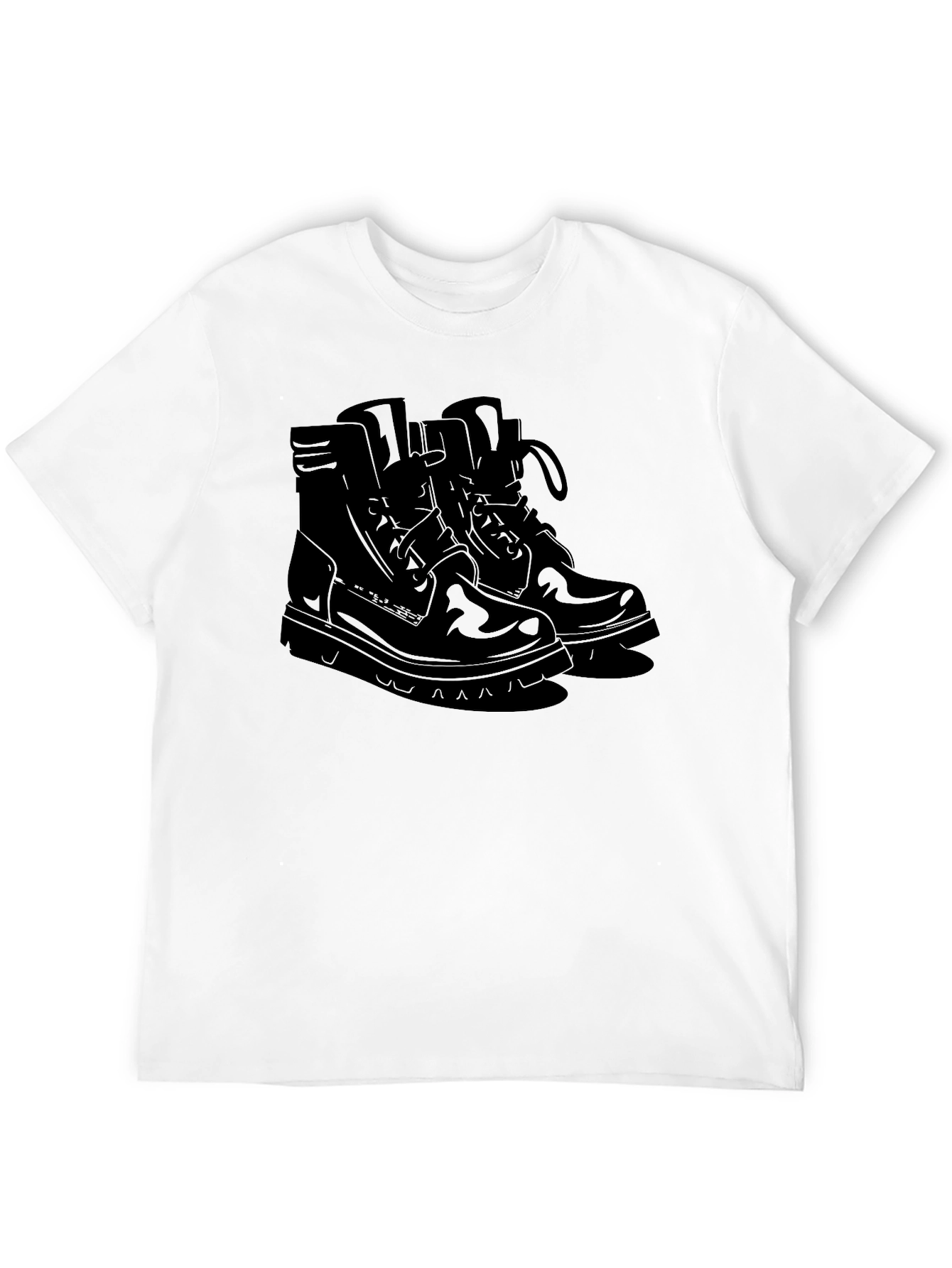 Mens Black Graphic Tee - Boots Design