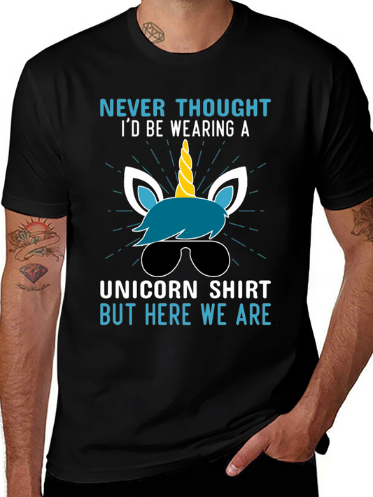 Unicorn Graphic Tee - Humorous Mens Shirt