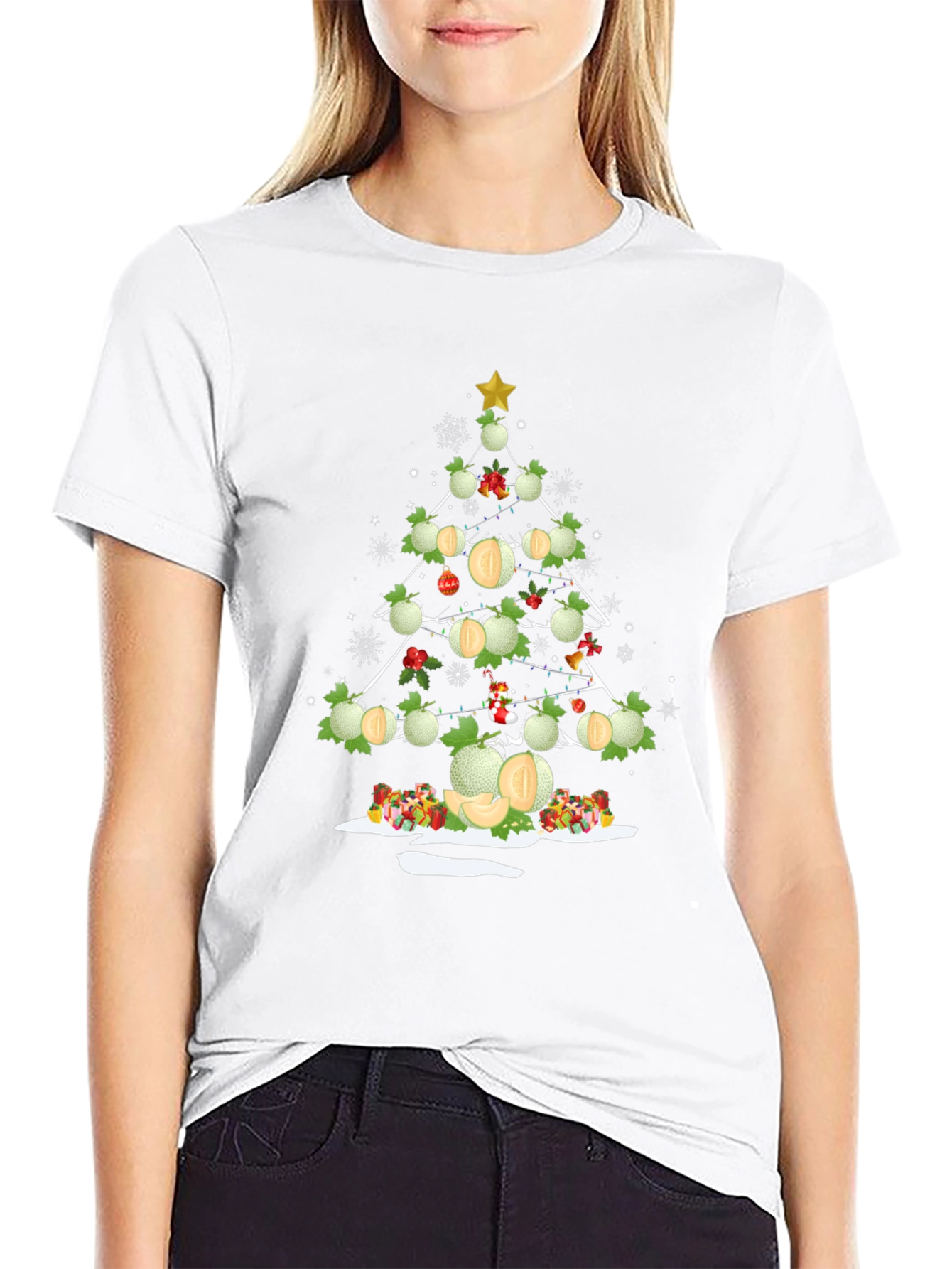 Melon Christmas Tree T-Shirt - Holiday Fun