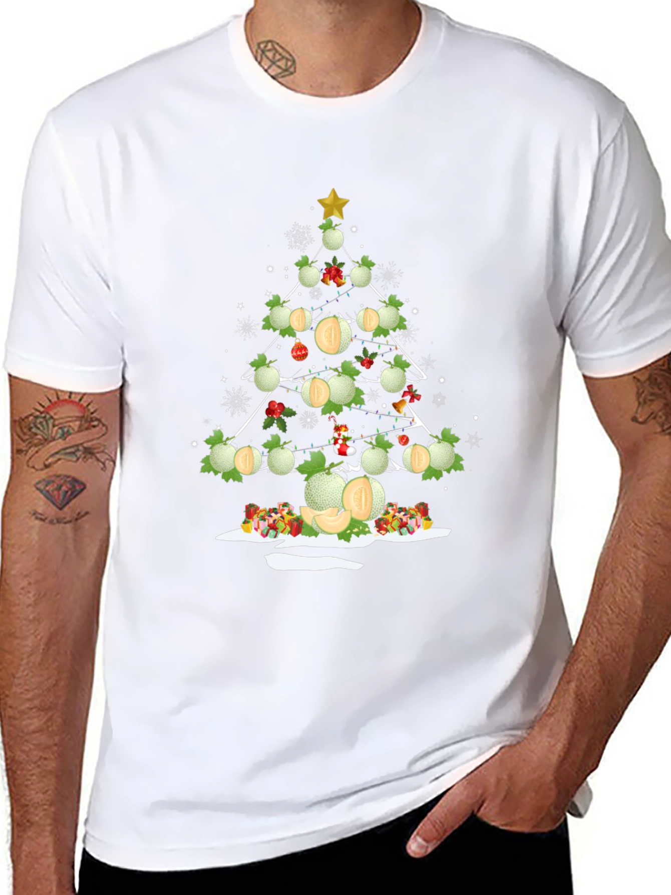 Melon Christmas Tree T-Shirt - Holiday Fun