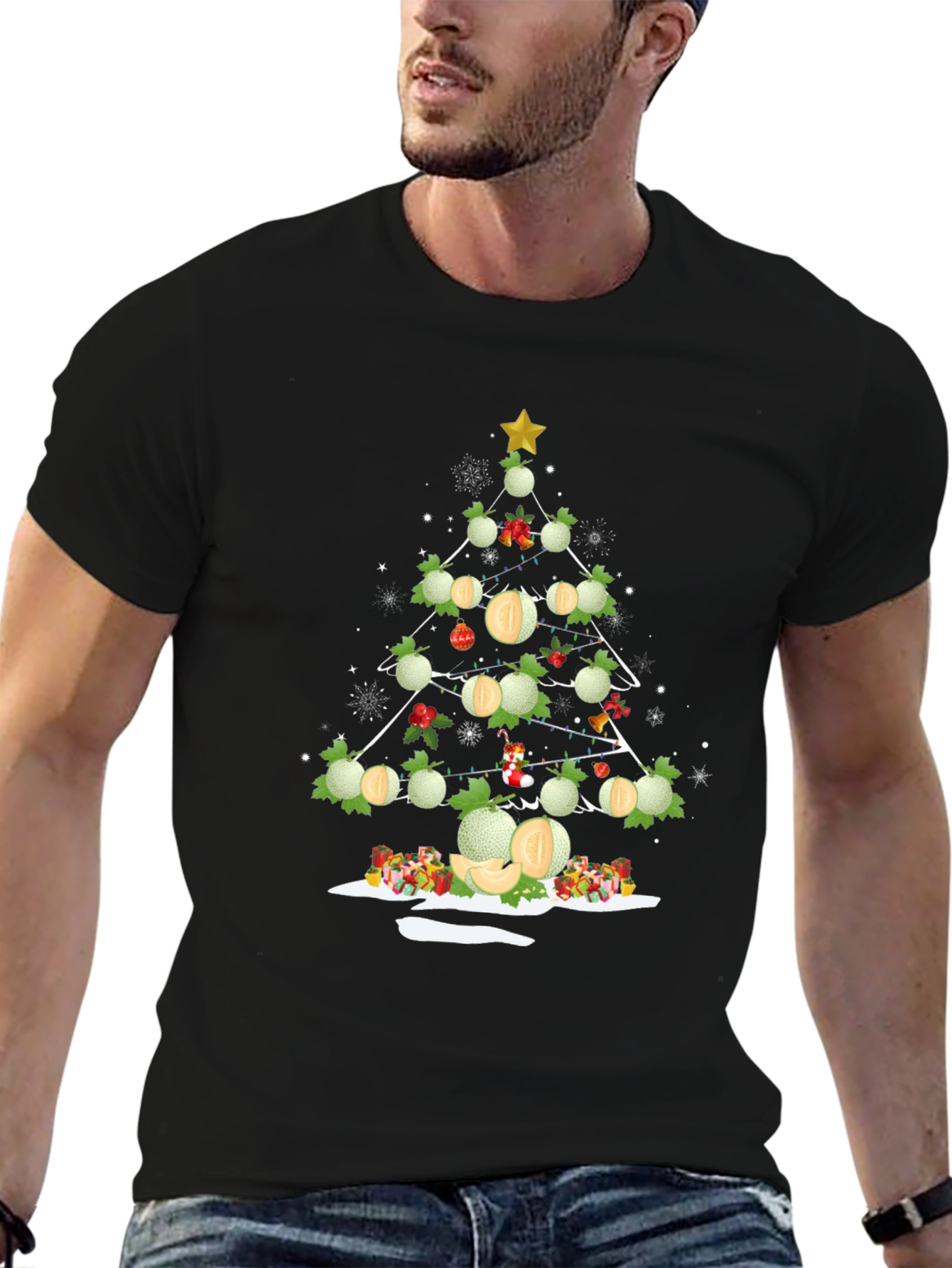 Melon Christmas Tree T-Shirt - Holiday Fun