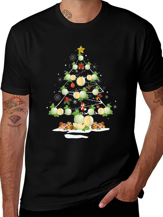 Melon Christmas Tree T-Shirt - Holiday Fun