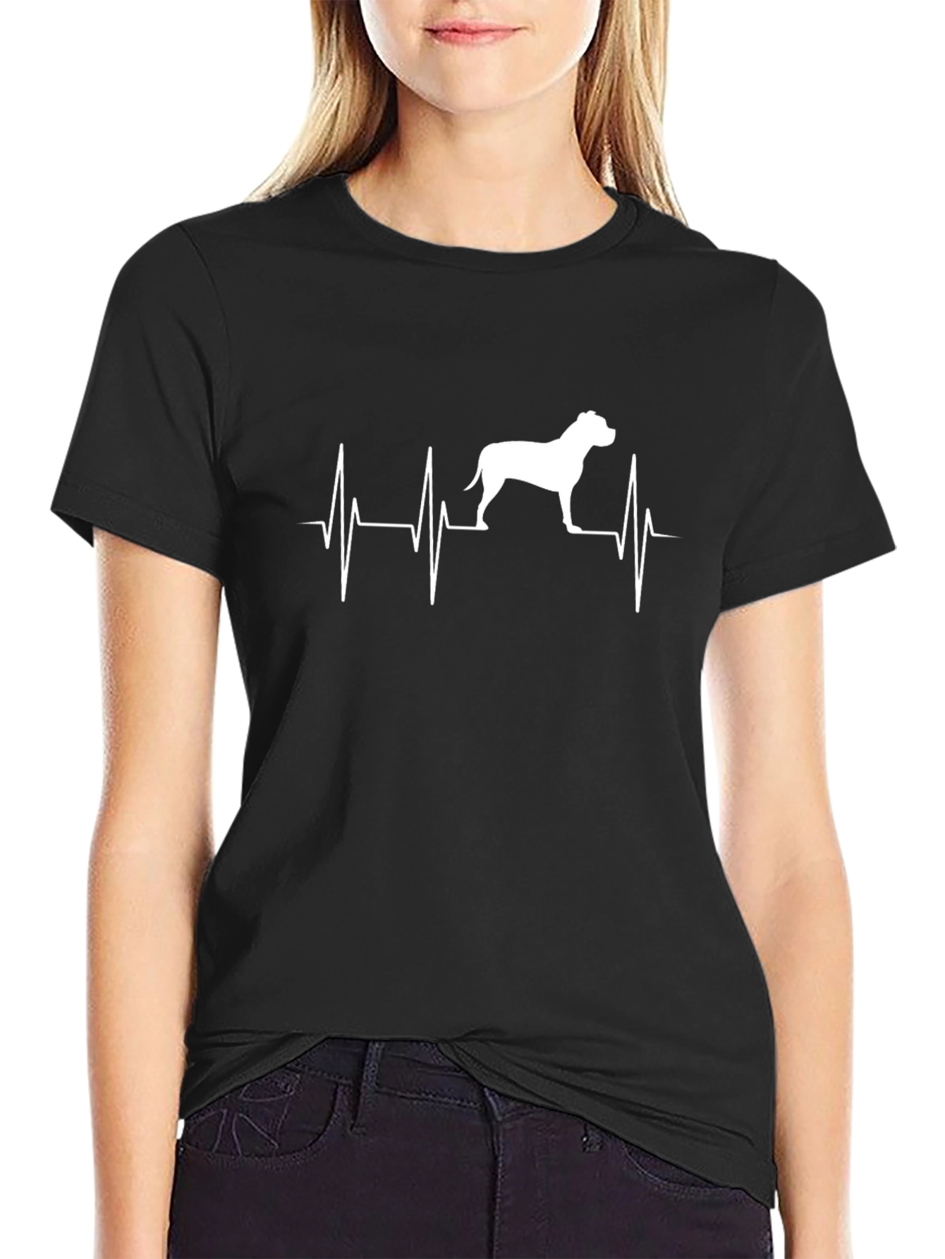 Pitbull Heartbeat T-Shirt - Dog Lover Tee