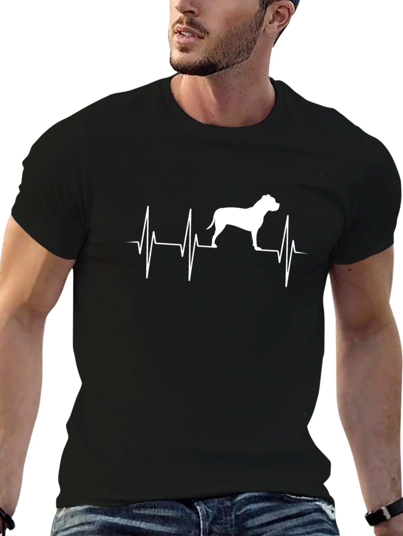 Pitbull Heartbeat T-Shirt - Dog Lover Tee