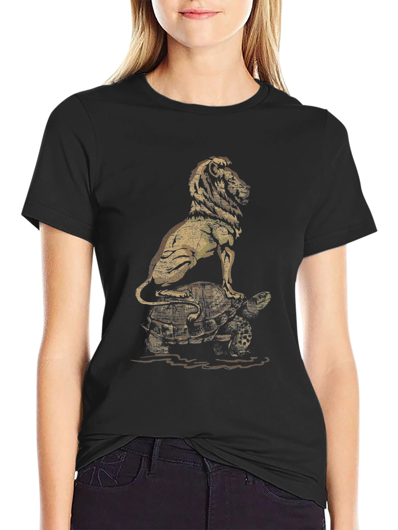 Lion and Turtle Graphic Tee