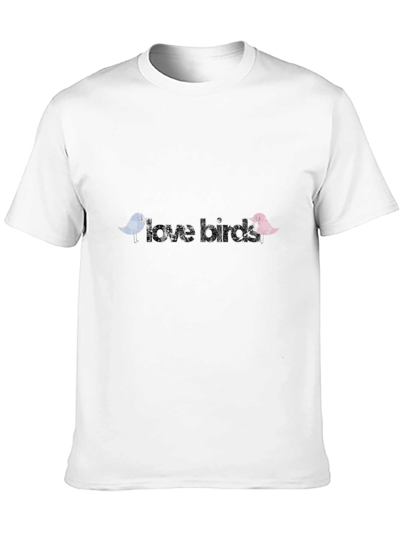 Love Birds Graphic Tee - Black Cotton T-Shirt