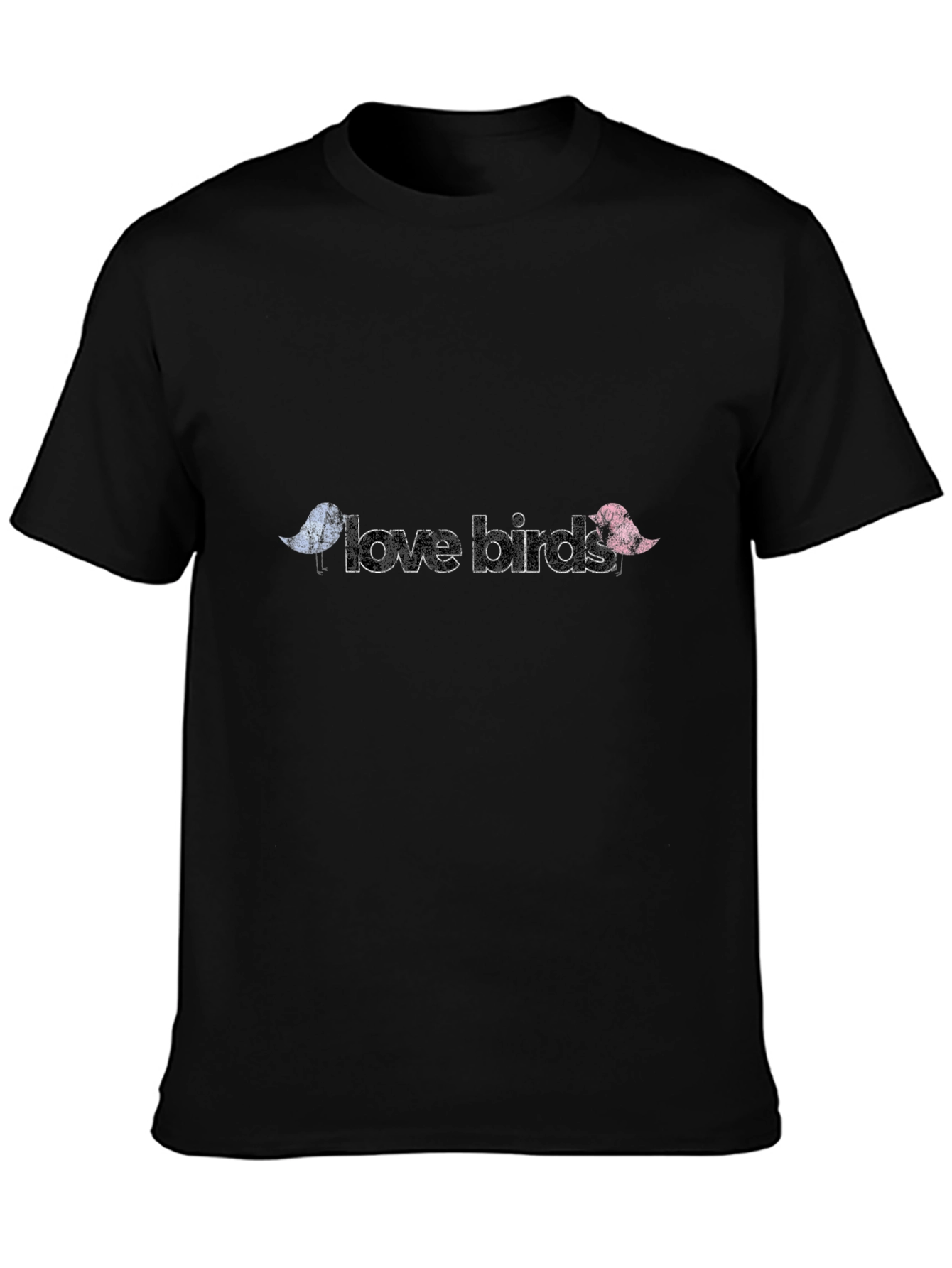 Love Birds Graphic Tee - Black Cotton T-Shirt
