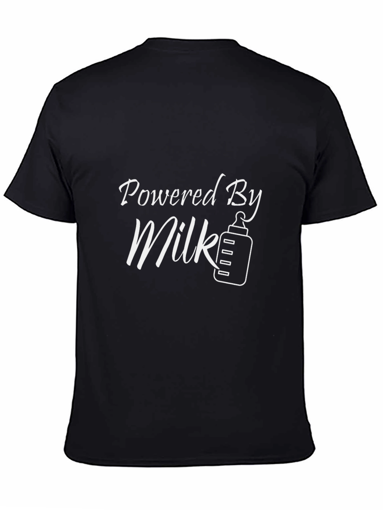 Powered by Milk T-Shirt - Baby Bottle Graphic