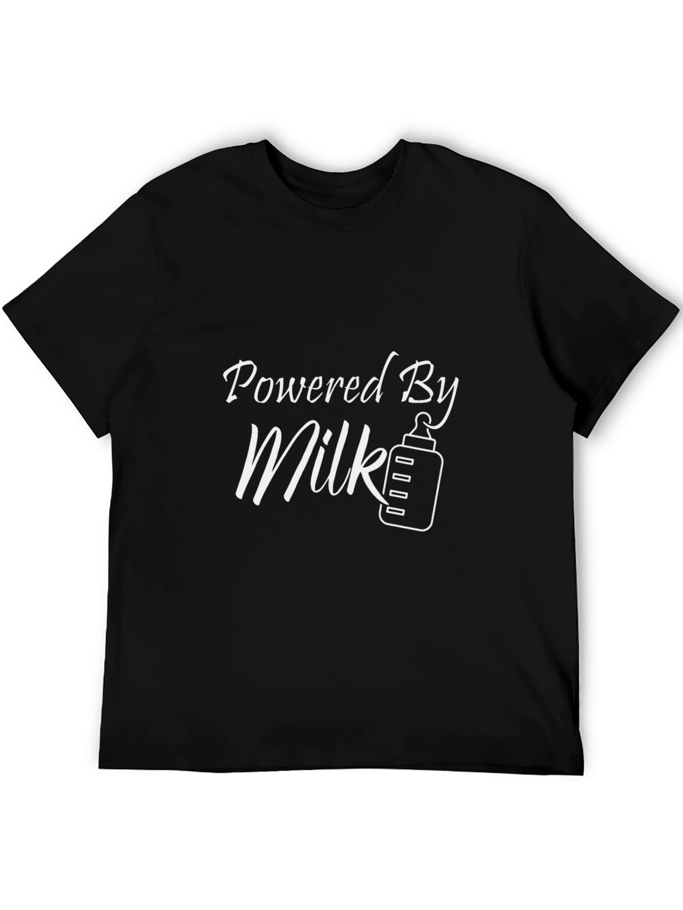Powered by Milk T-Shirt - Baby Bottle Graphic