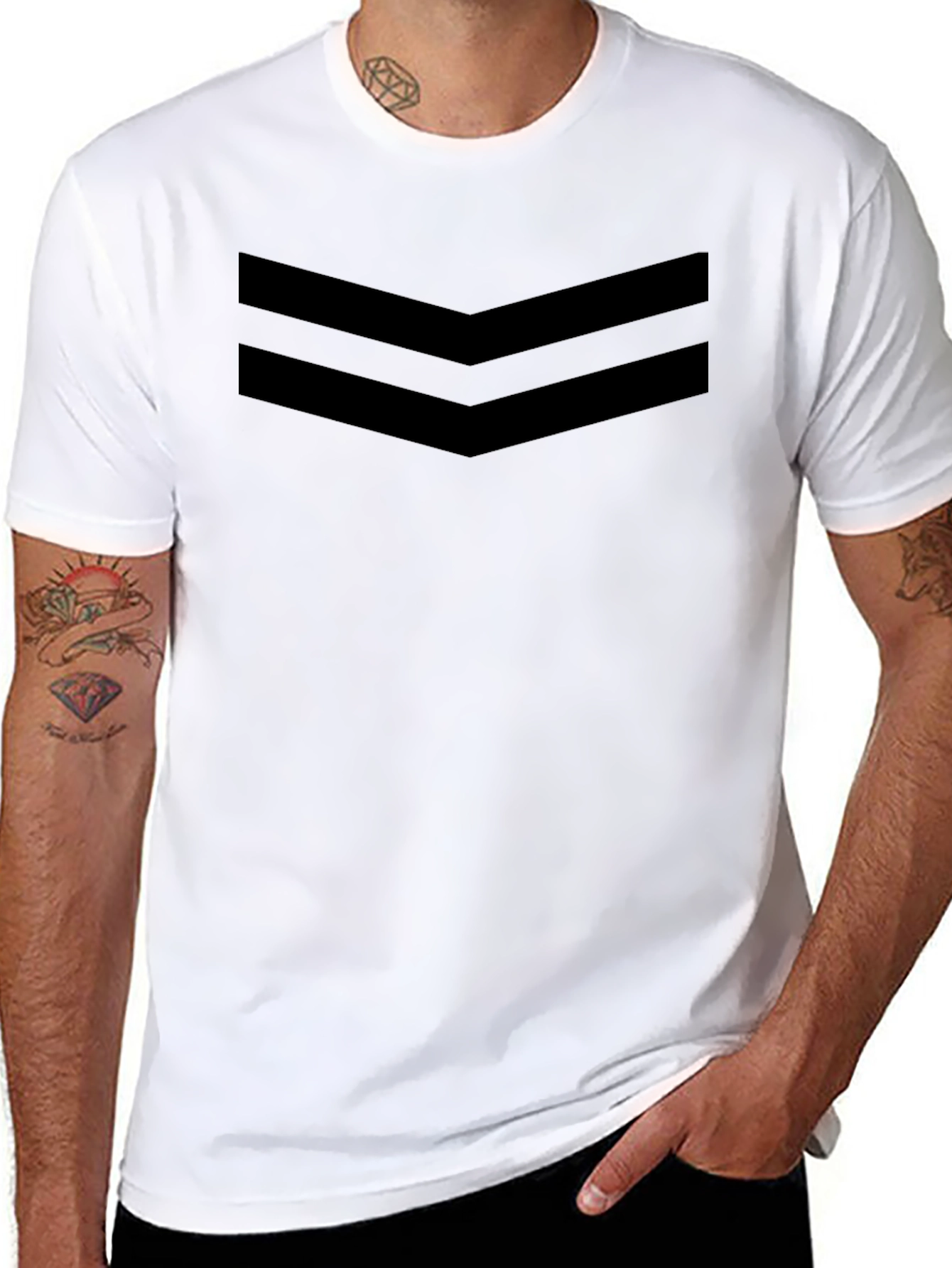 Stylish Black Chevron Tee - Modern Design