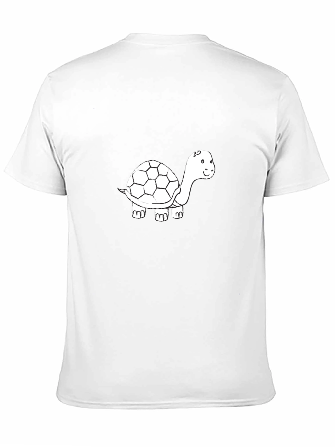 Mens Black T-Shirt with Turtle Graphic
