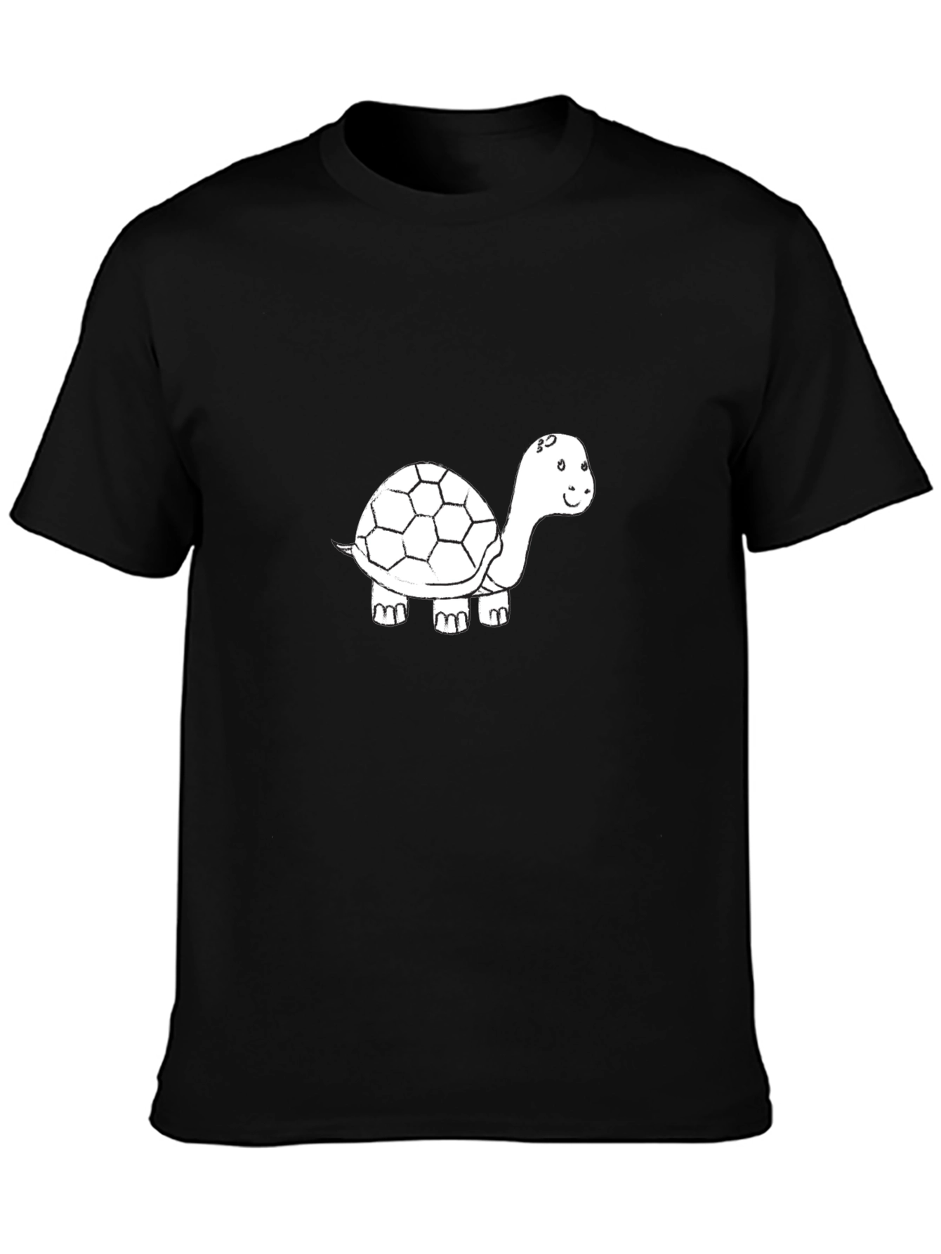 Mens Black T-Shirt with Turtle Graphic