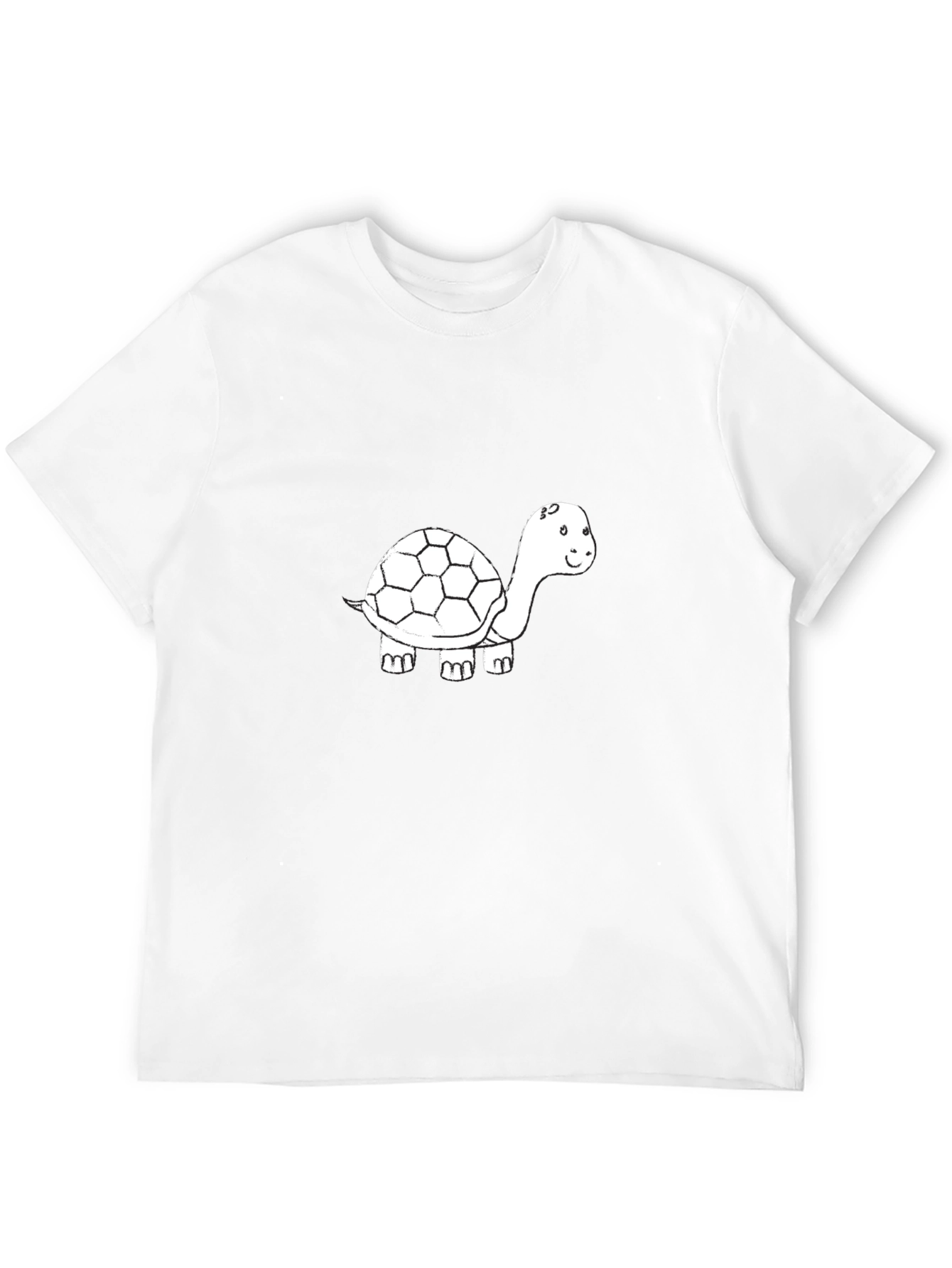 Mens Black T-Shirt with Turtle Graphic