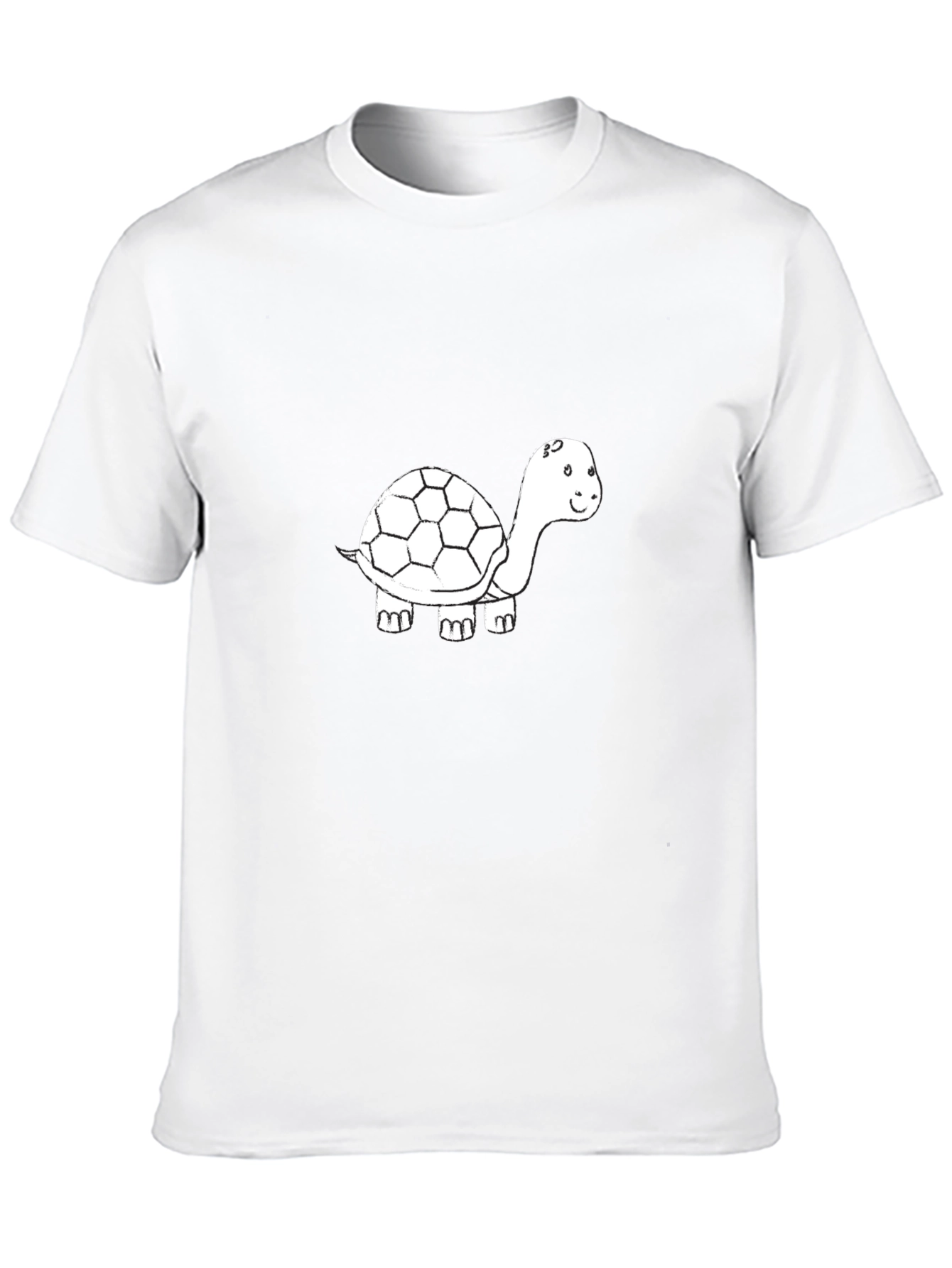Mens Black T-Shirt with Turtle Graphic