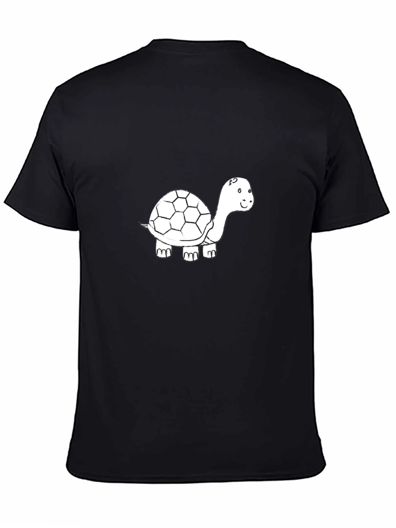 Mens Black T-Shirt with Turtle Graphic