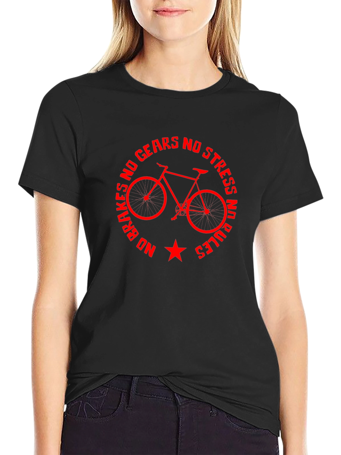 No Brakes No Gears T-Shirt - Biker Style