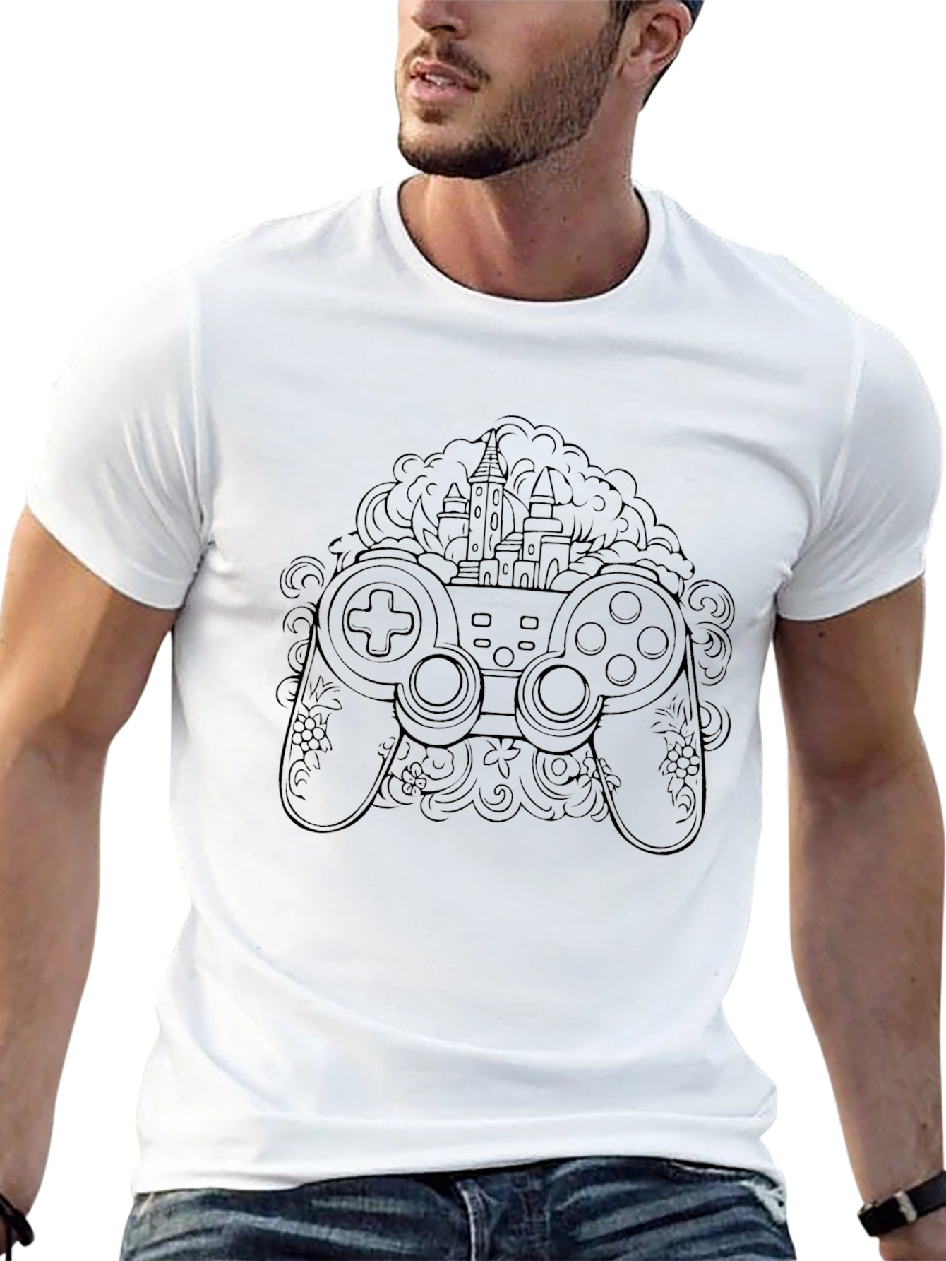 Gaming Castle Controller Black T-Shirt