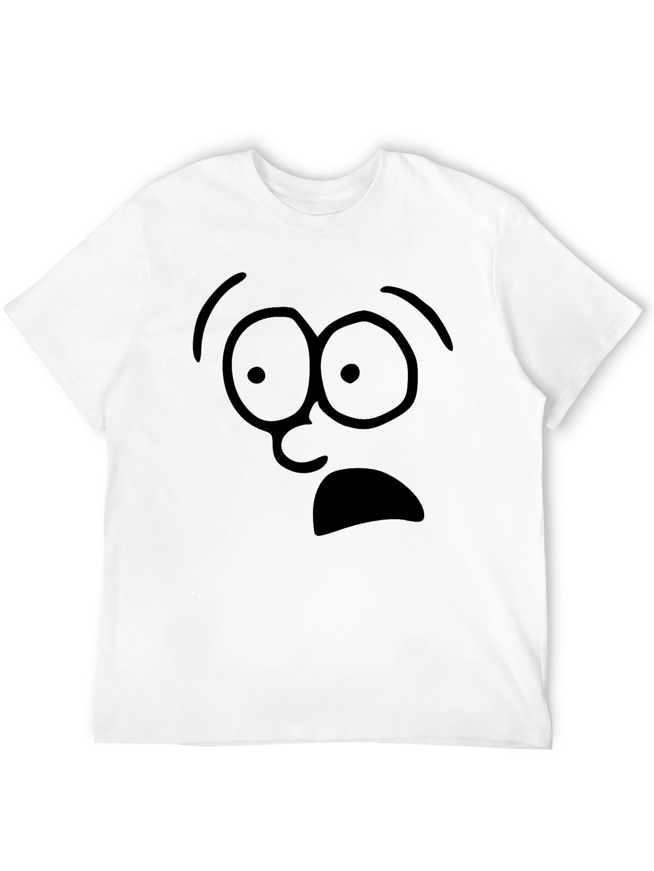 Shocked Face Graphic Tee - Black Cotton T-Shirt