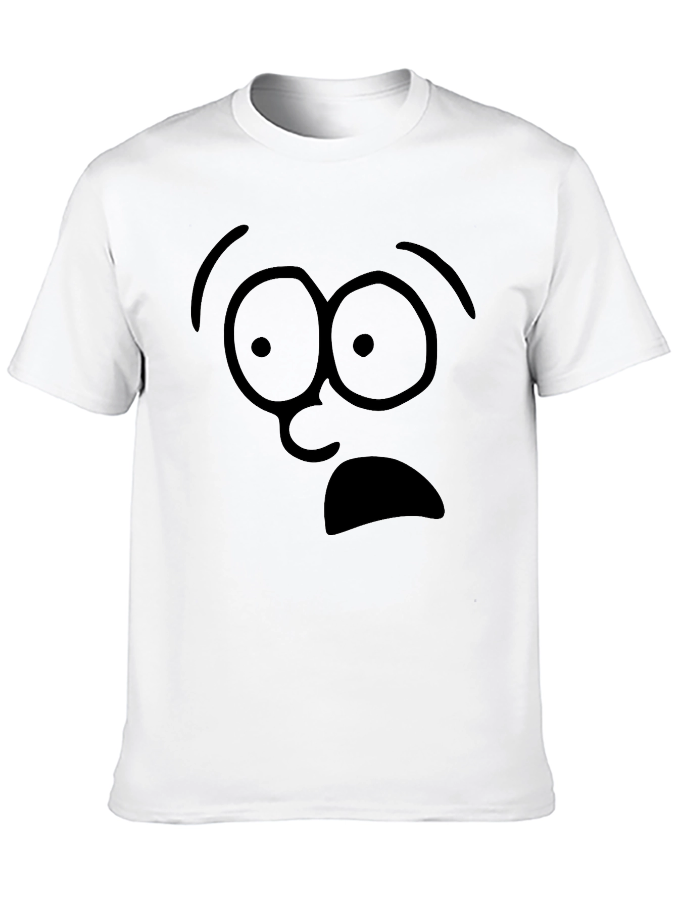 Shocked Face Graphic Tee - Black Cotton T-Shirt