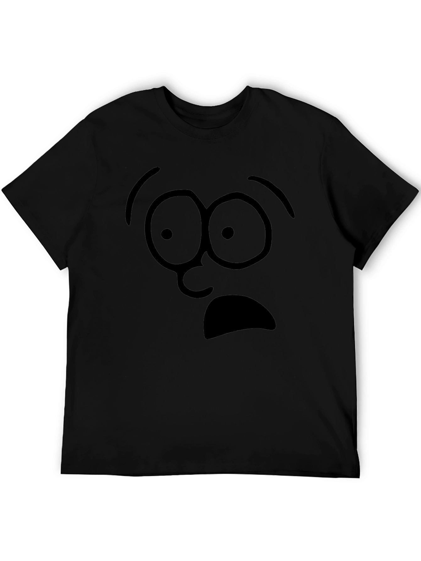 Shocked Face Graphic Tee - Black Cotton T-Shirt