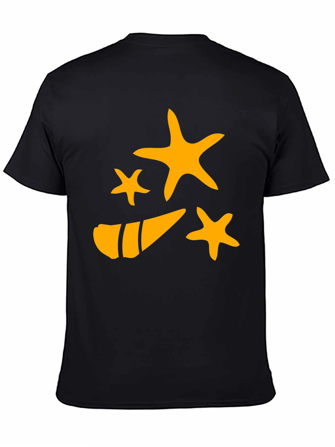 Starfish and Shell Graphic Tee - Black