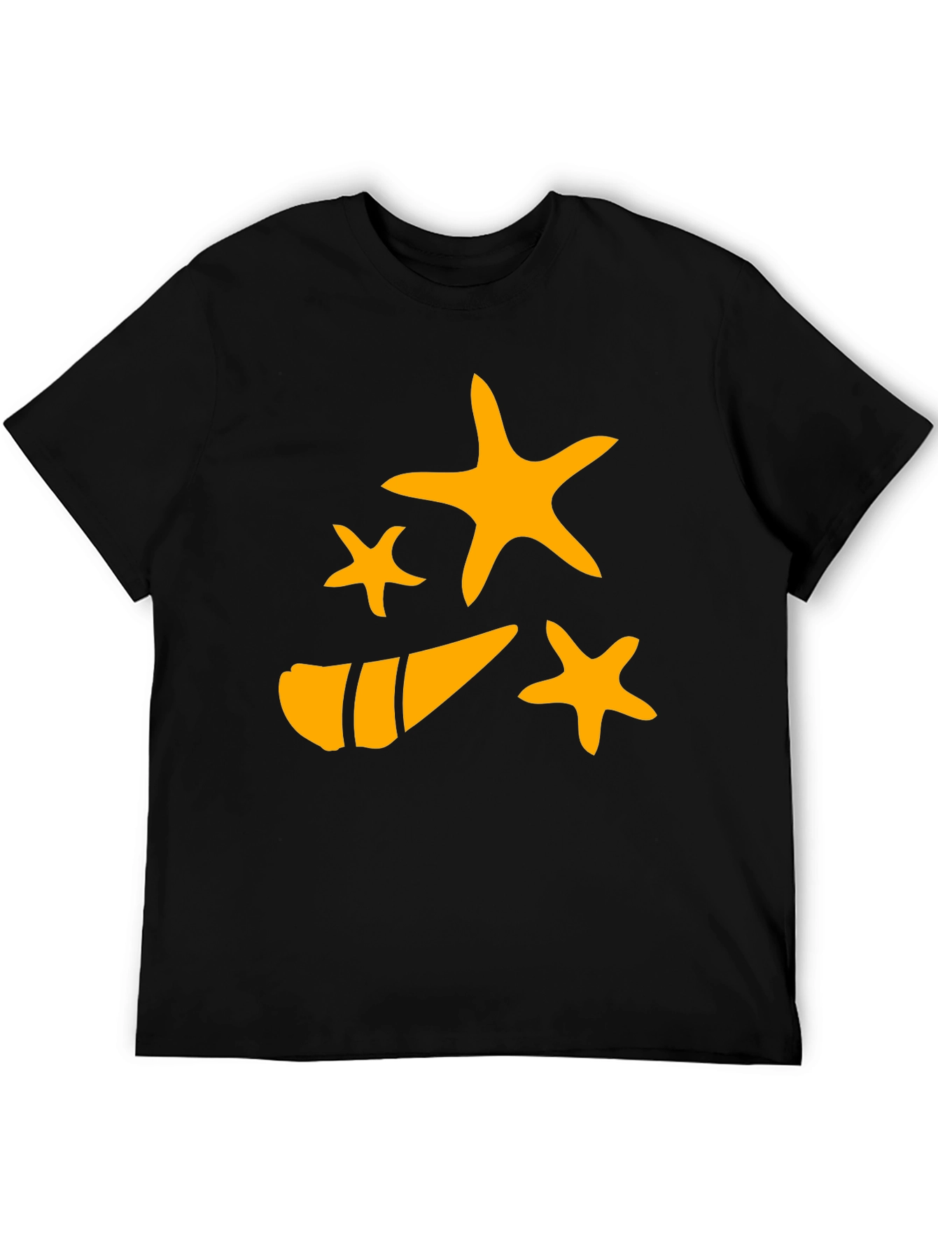 Starfish and Shell Graphic Tee - Black