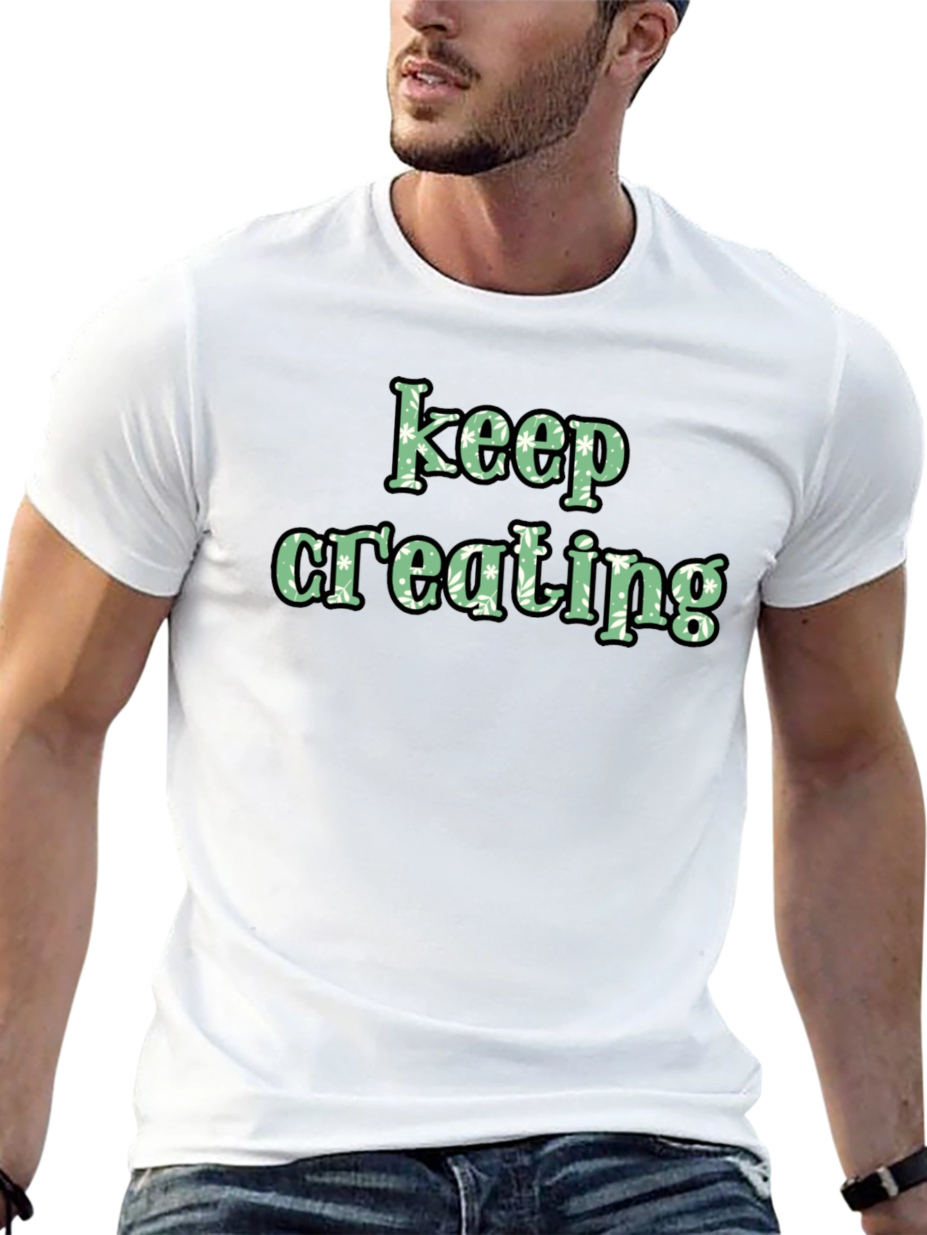 Keep Creating Black Graphic Tee