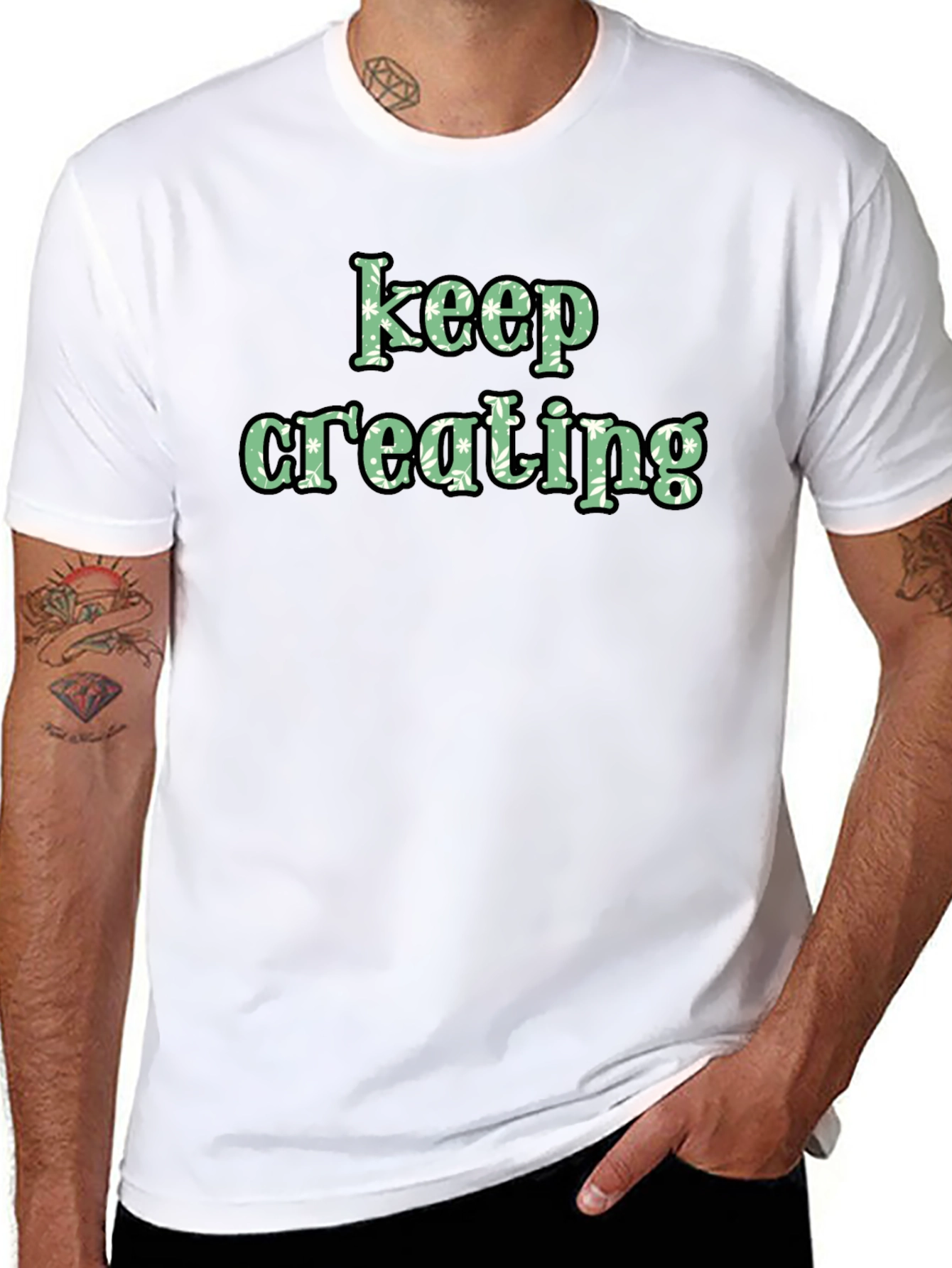 Keep Creating Black Graphic Tee