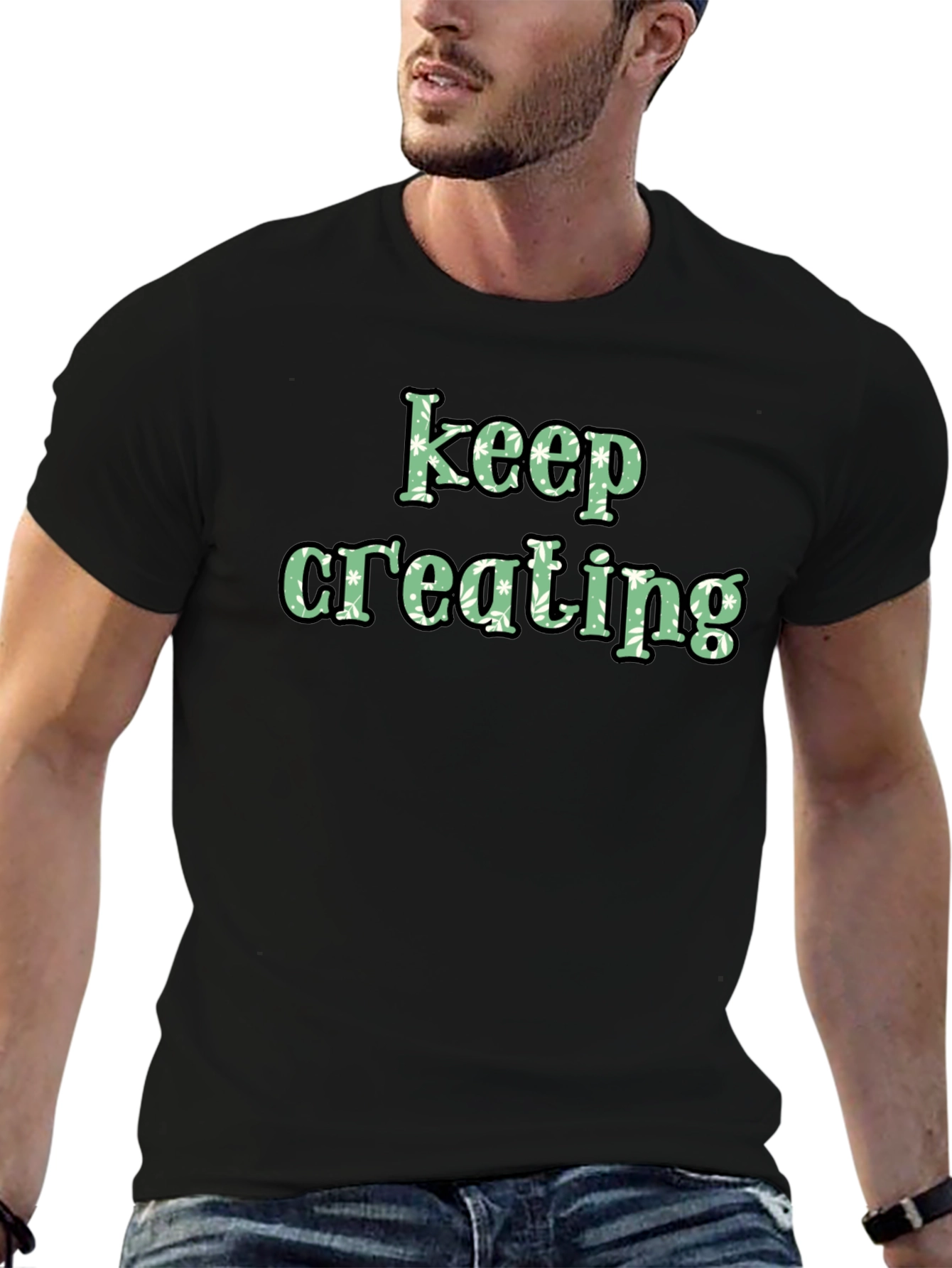 Keep Creating Black Graphic Tee