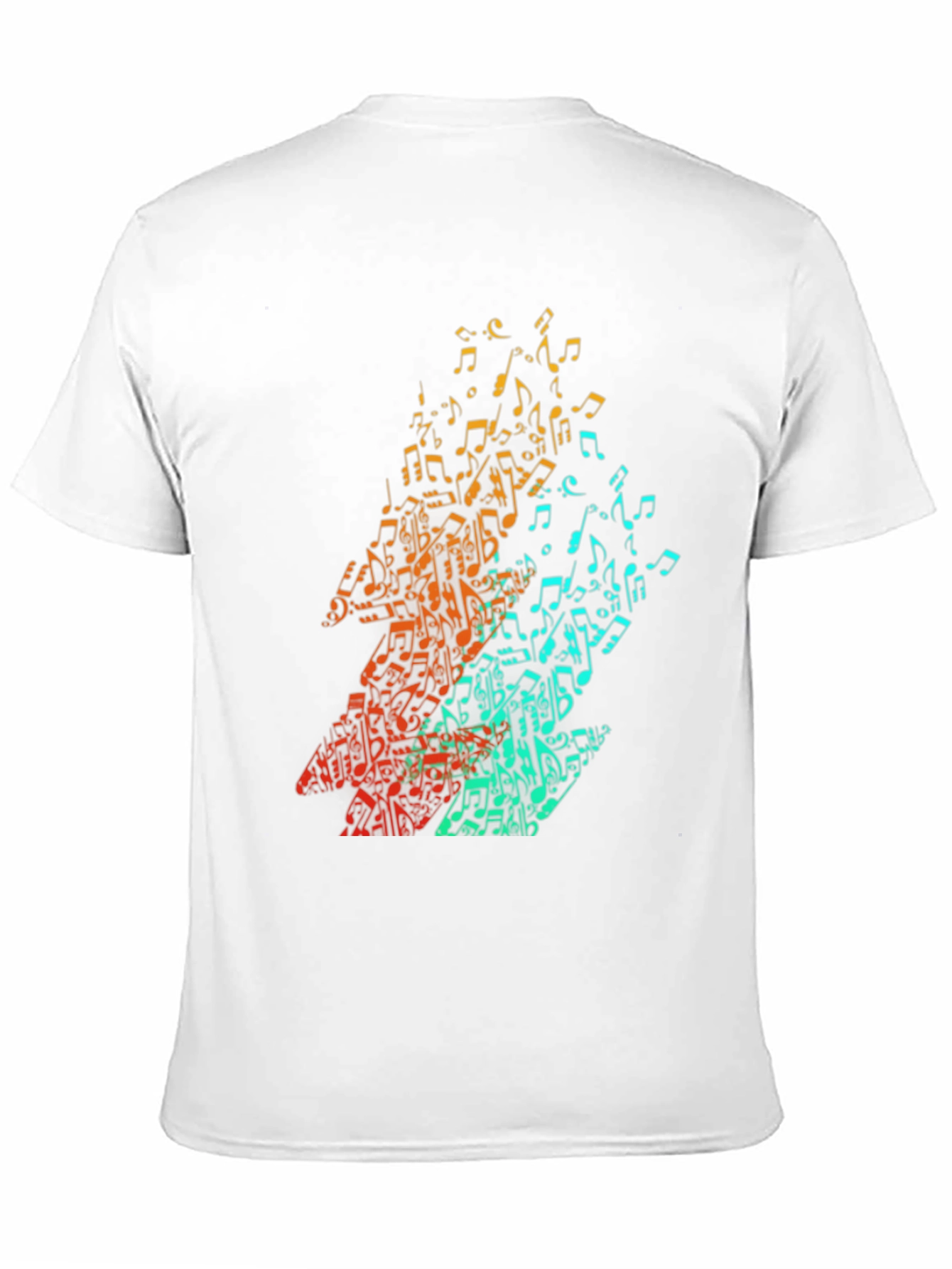 Music Notes Graphic Print Black T-Shirt