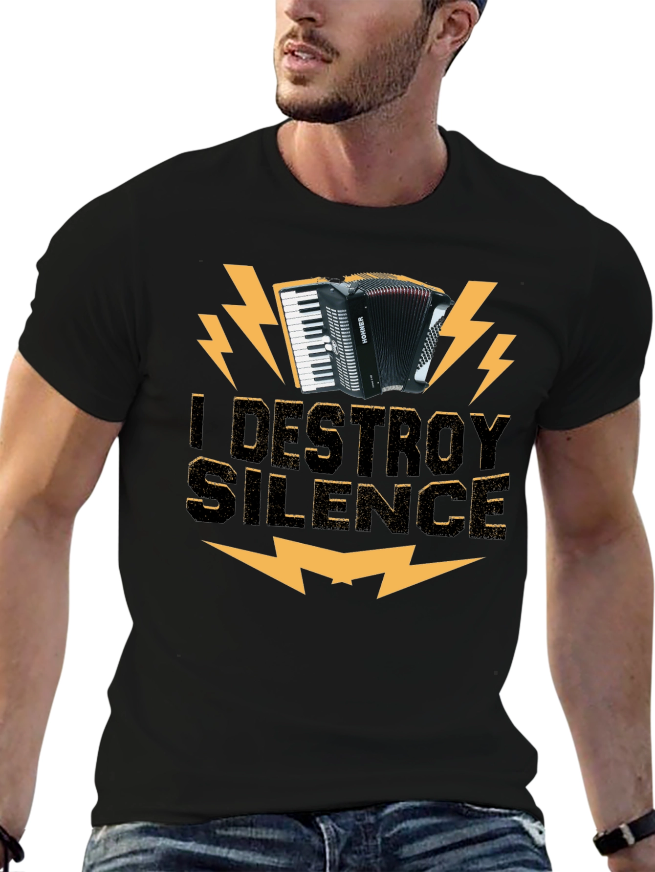 I Destroy Silence Accordion T-Shirt