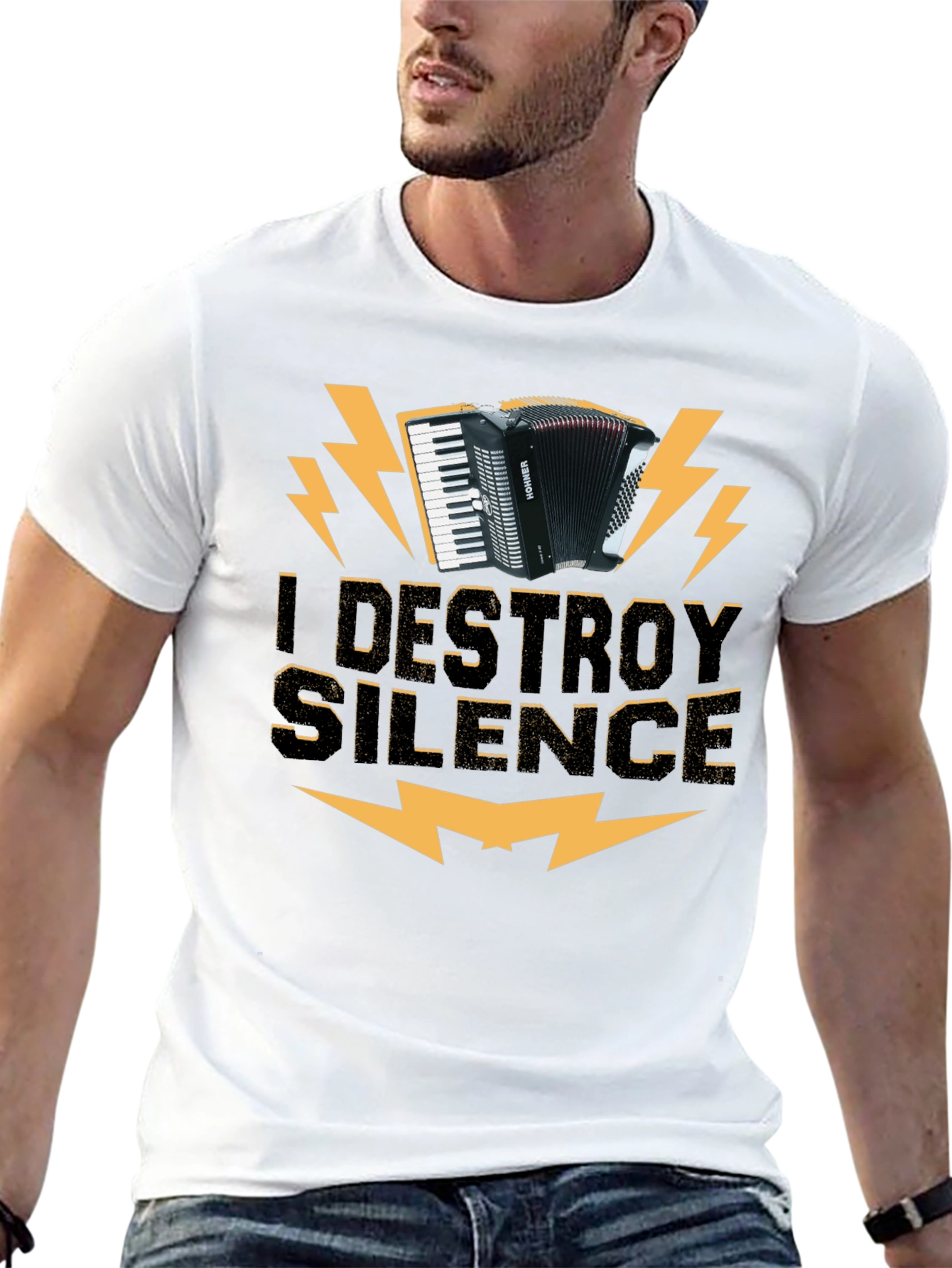 I Destroy Silence Accordion T-Shirt