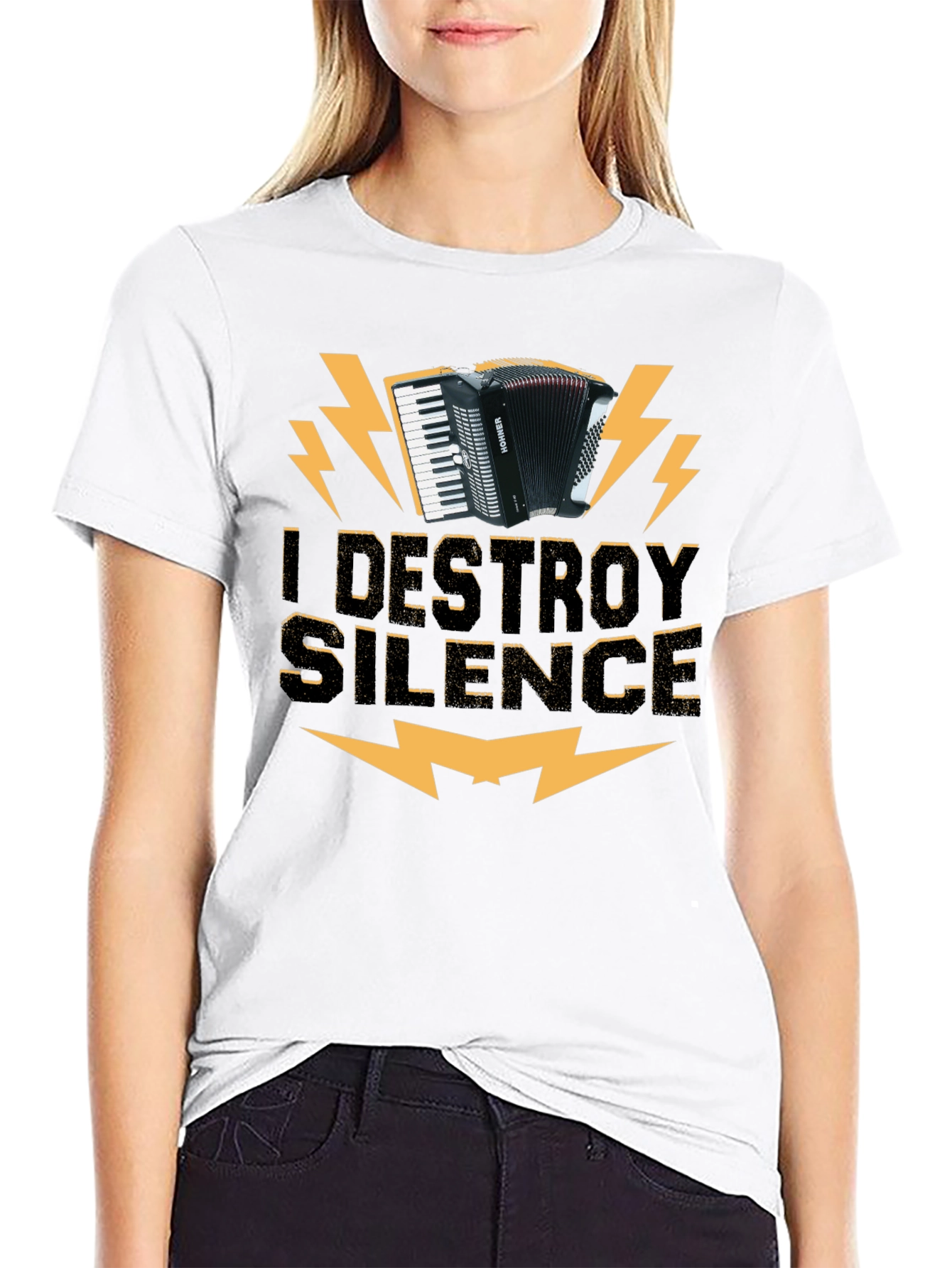I Destroy Silence Accordion T-Shirt