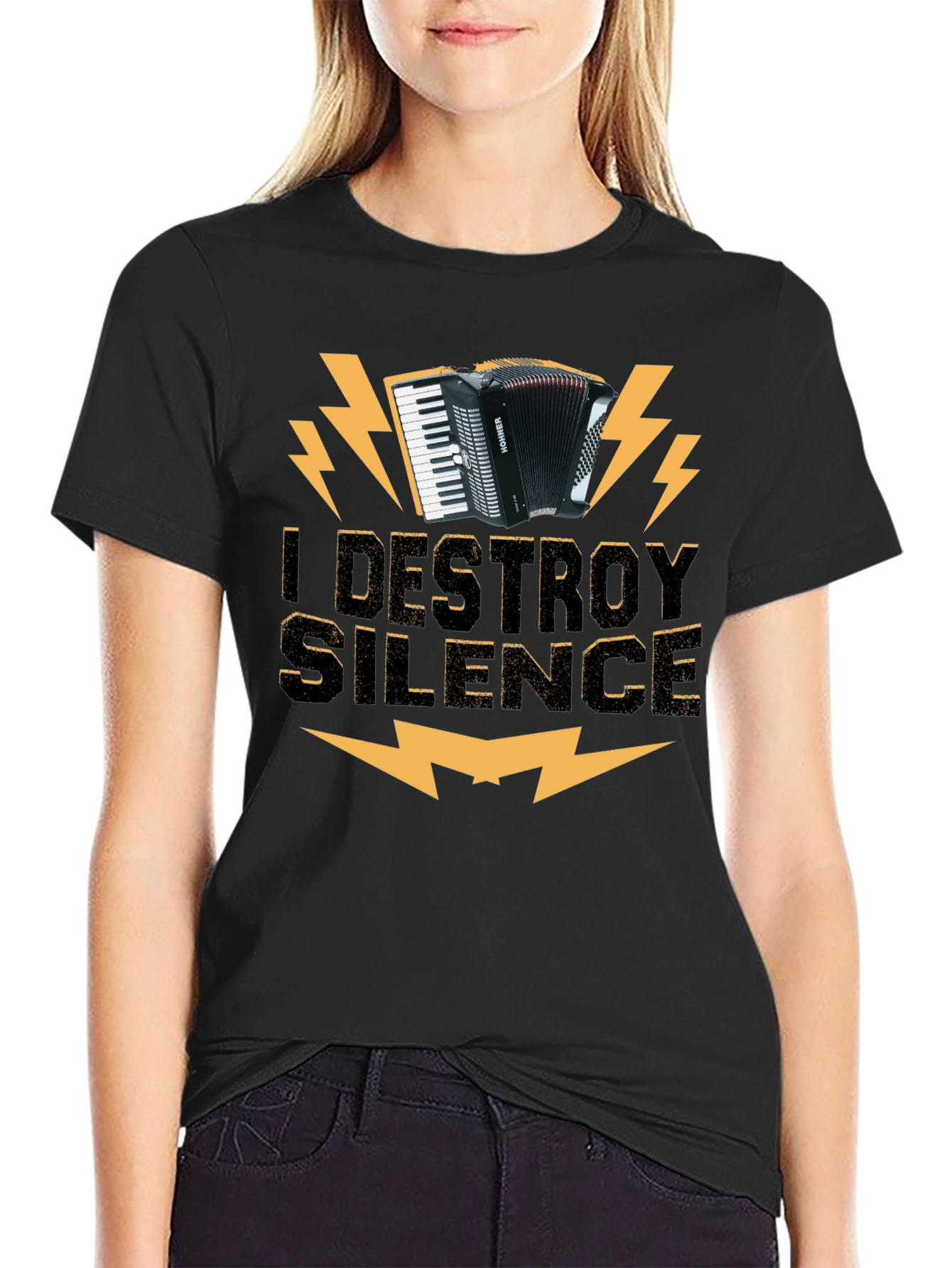 I Destroy Silence Accordion T-Shirt
