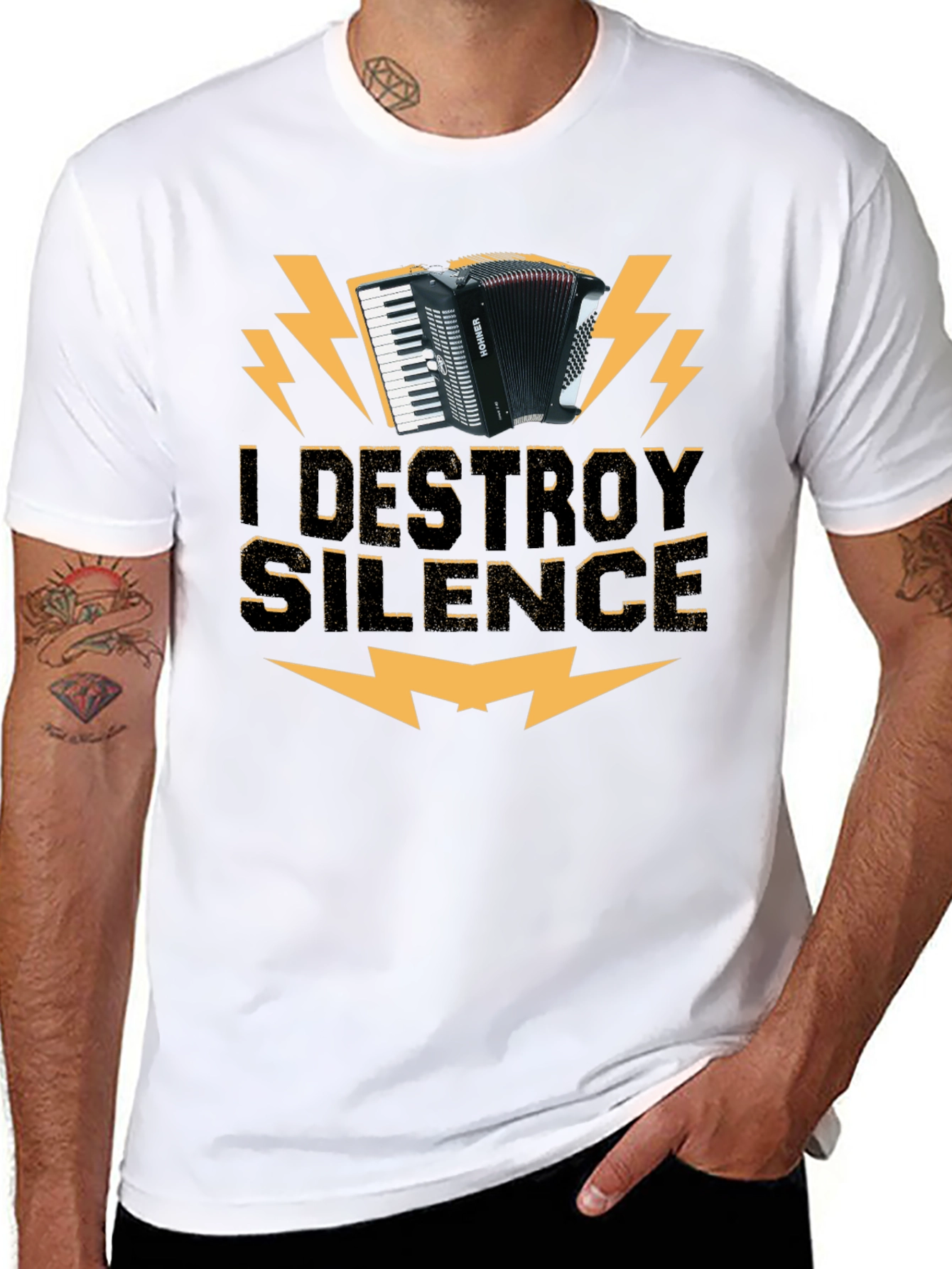 I Destroy Silence Accordion T-Shirt
